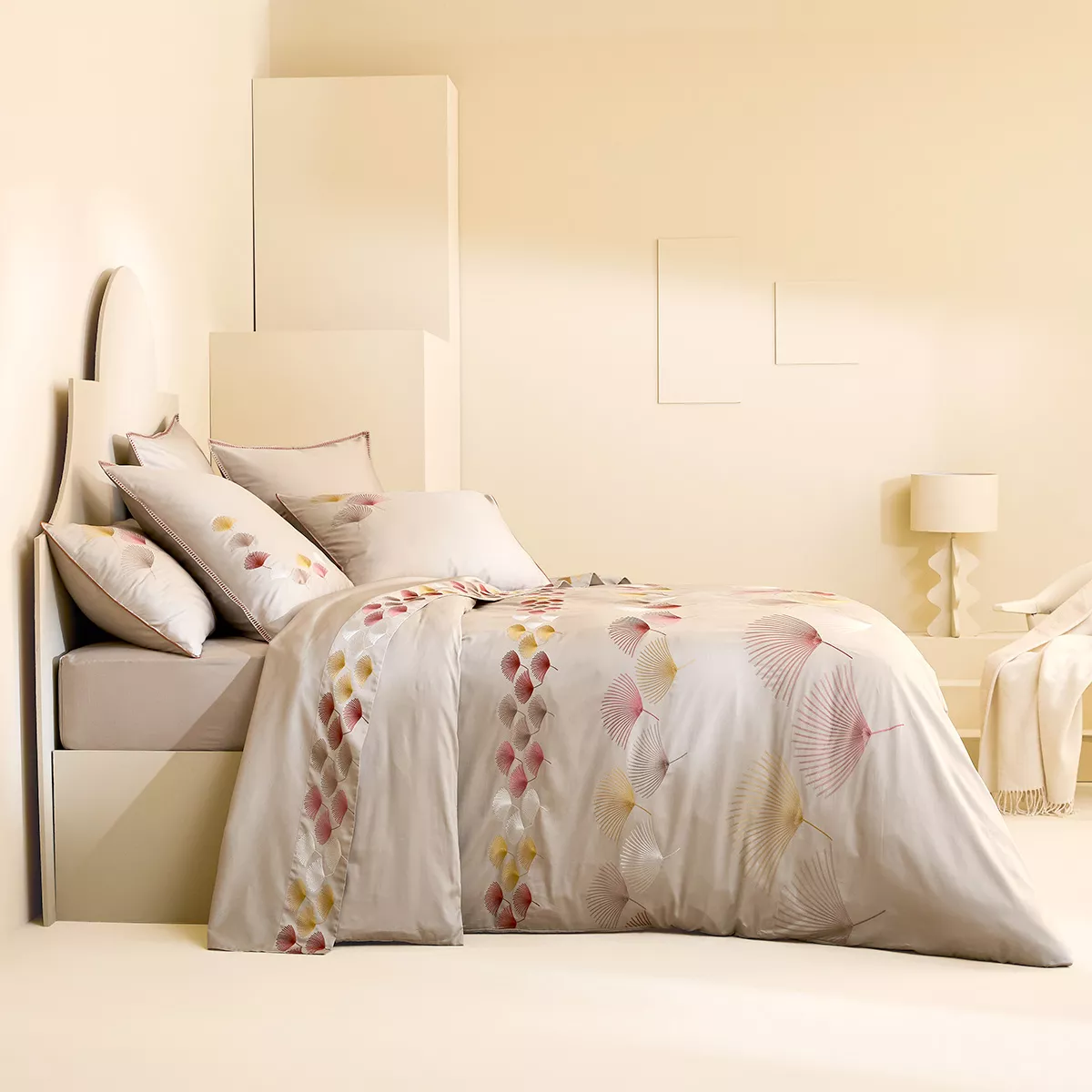 garnier thiebaut Parure de lit satin de coton 120 fils/cm² beige automne Modèle Pistil automne