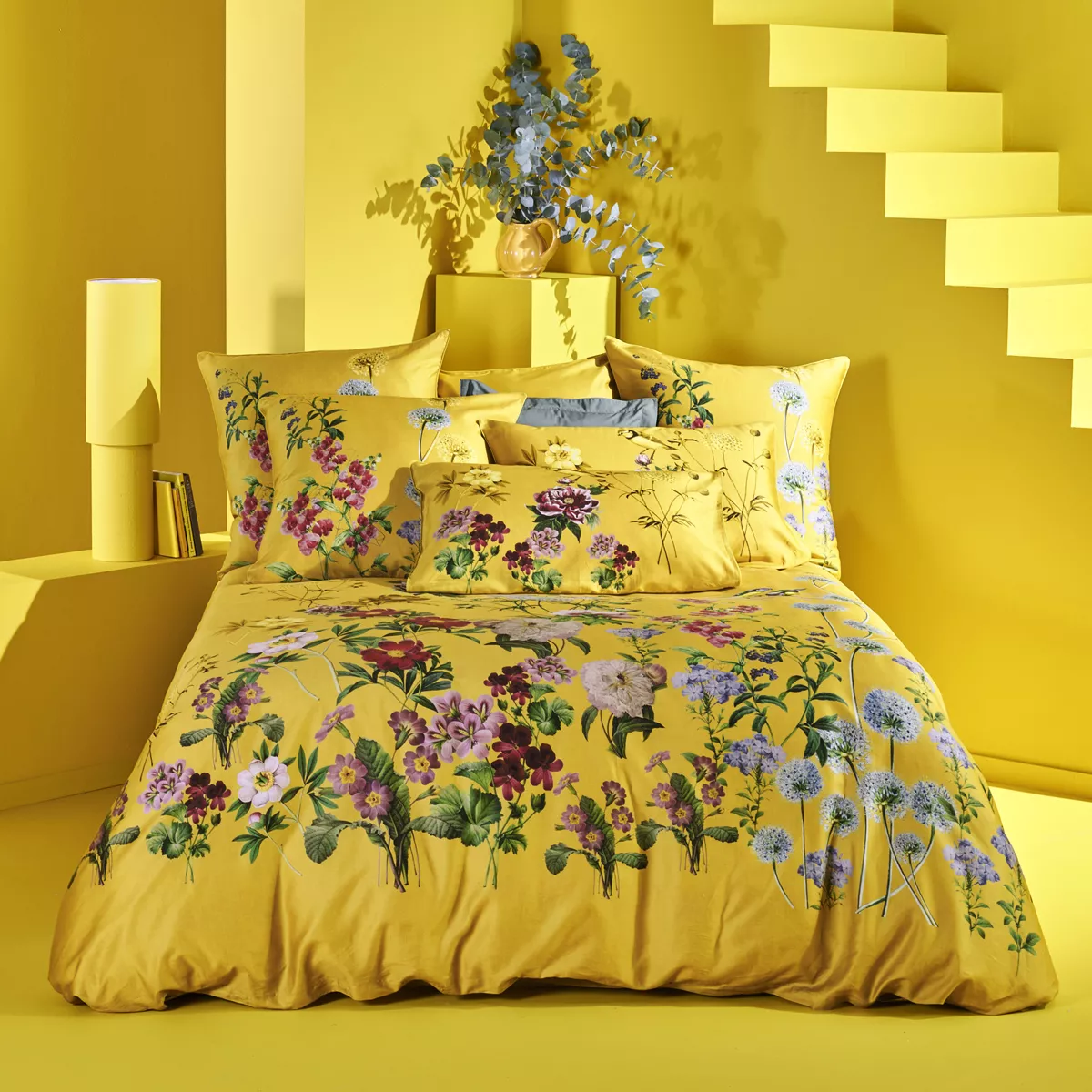 garnier thiebaut Parure de lit satin de coton 120 fils/cm² jaune curry Modèle Mesanges curry