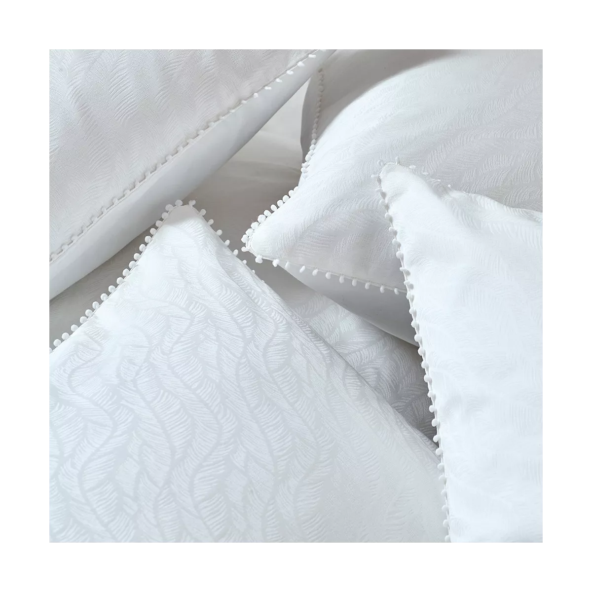Garnier Thiebaut Parure De Lit Satin De Coton Blanc Blanc Modèle Alula Blanc