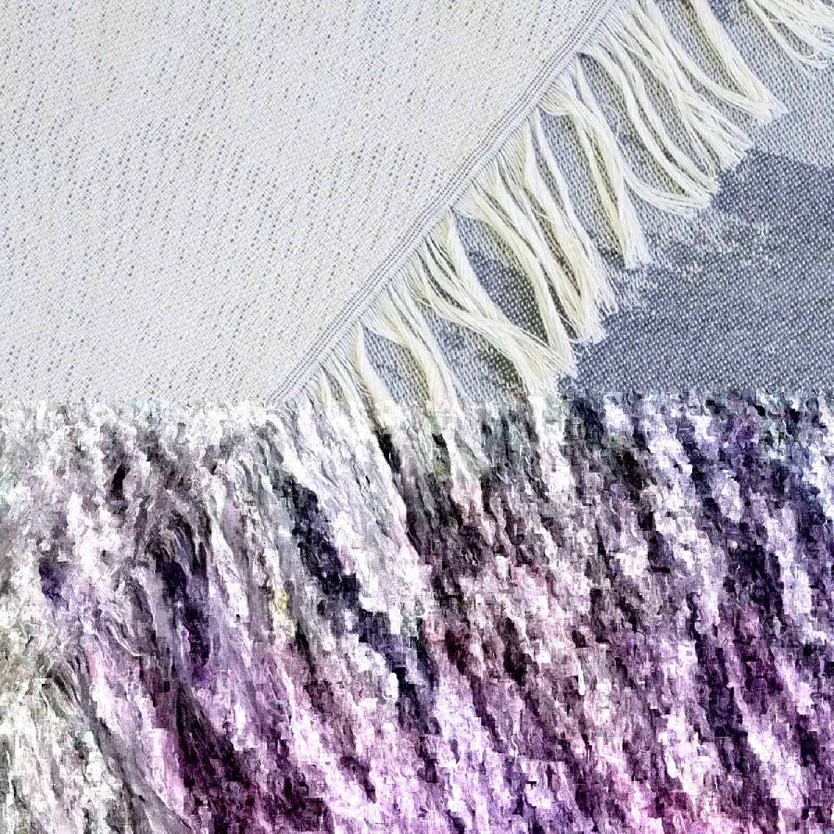 Garnier Thiebaut Plaid Coton & Autres Fibres Coloris Gris Nuage Matieres Nuage