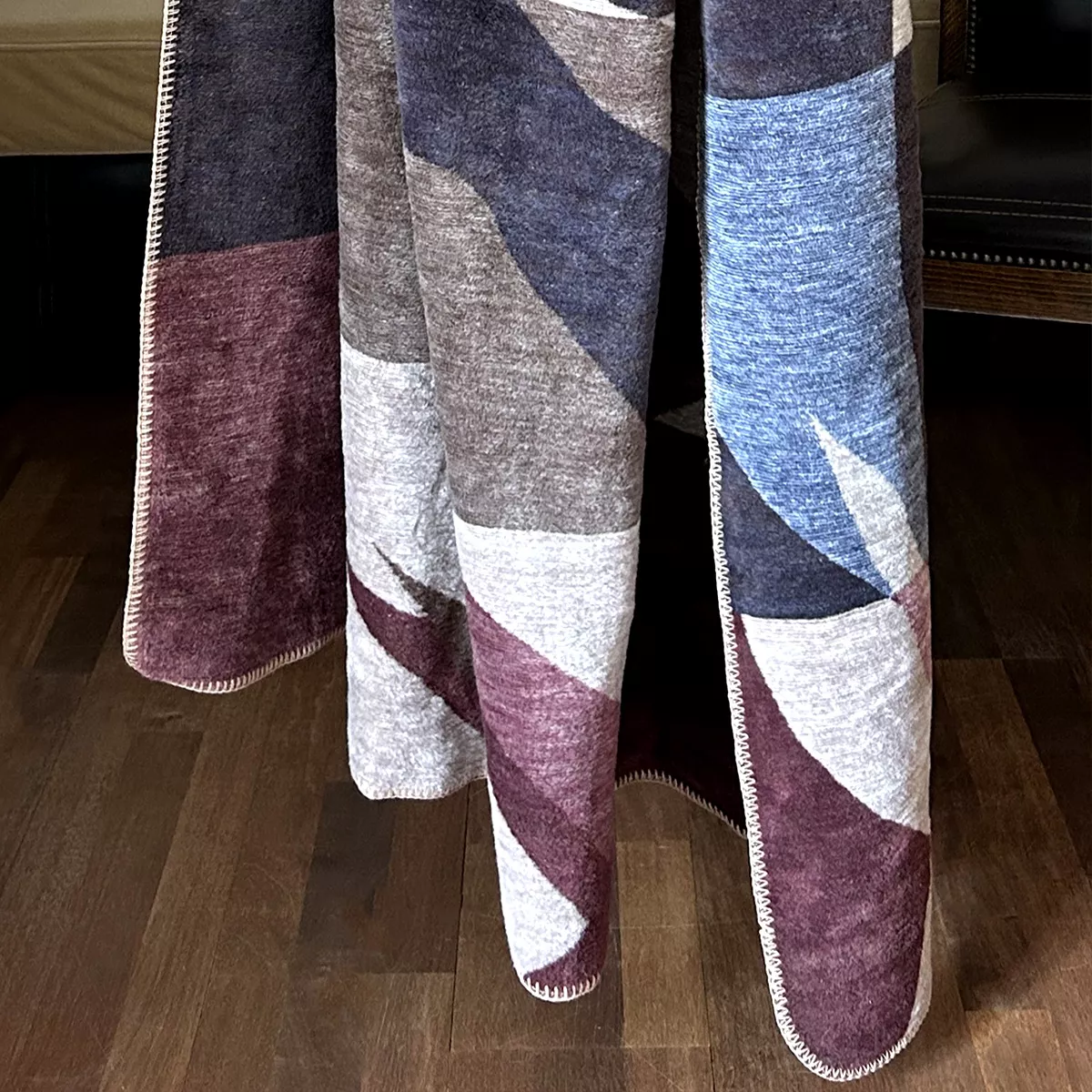 Garnier Thiebaut Plaid Coton & Autres Fibres Coloris Multicolore Lie De Vin Marius Lie De Vin