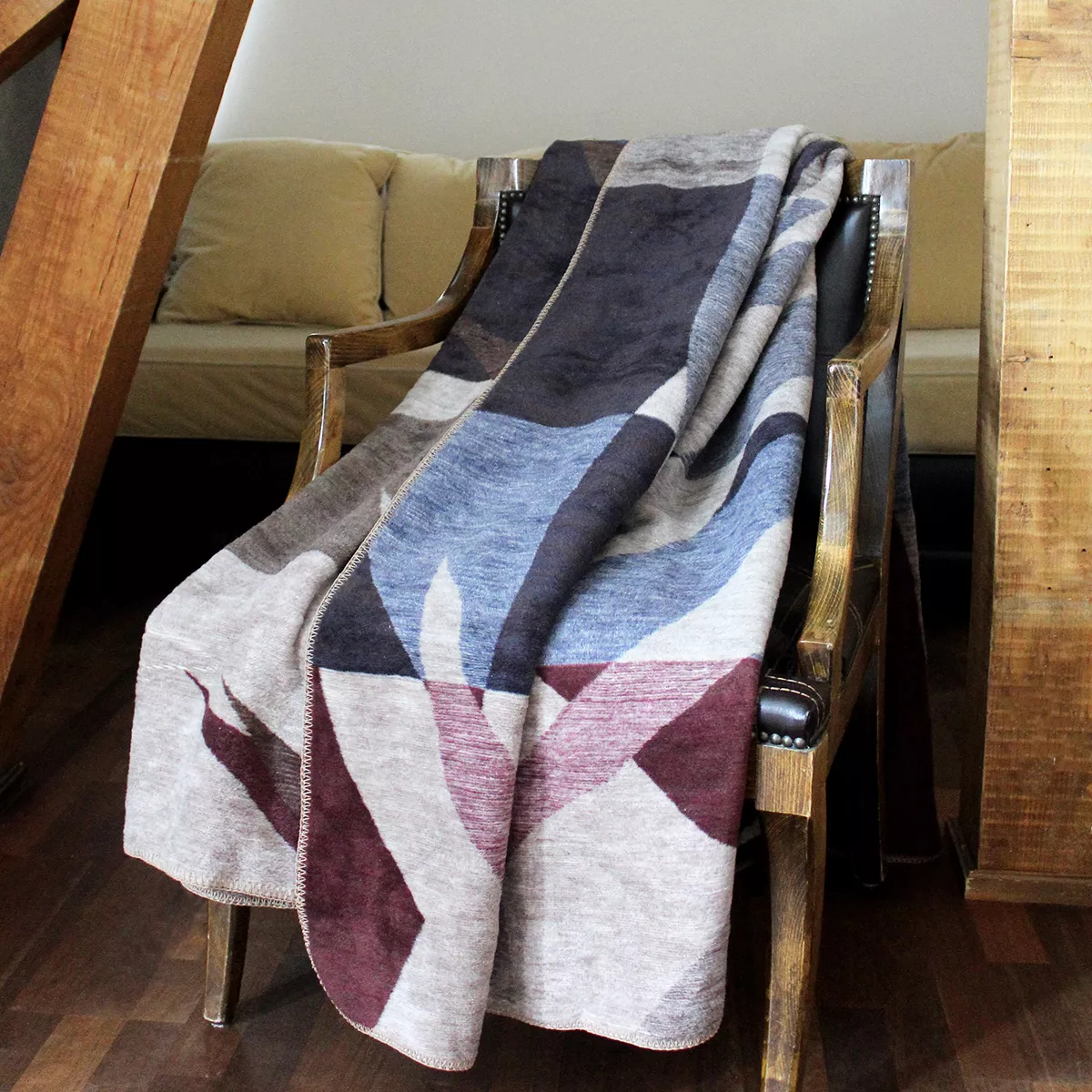 garnier thiebaut Plaid coton & autres fibres coloris multicolore lie de vin Marius lie de vin