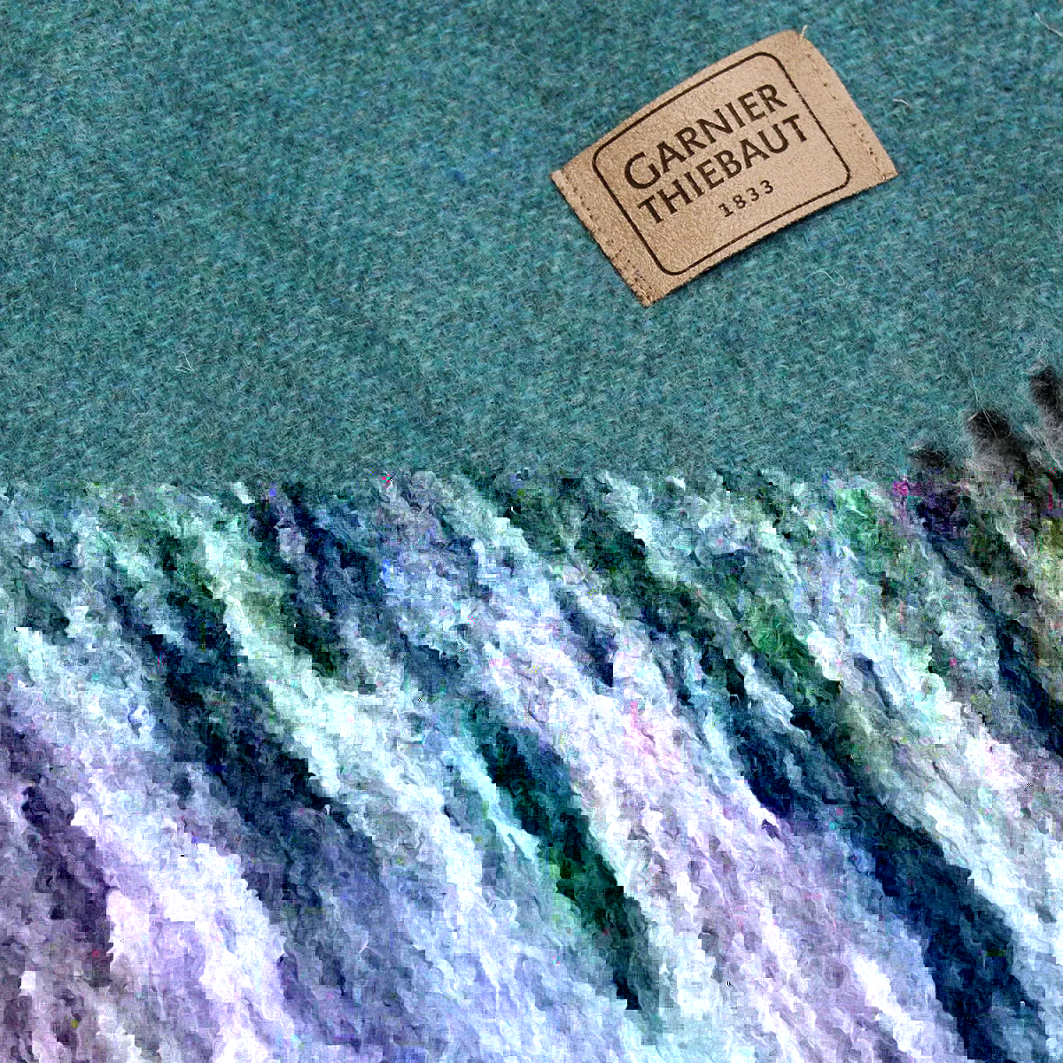 Garnier Thiebaut Plaid Laine & Autres Fibres Coloris Gris Canard Duetto Canard