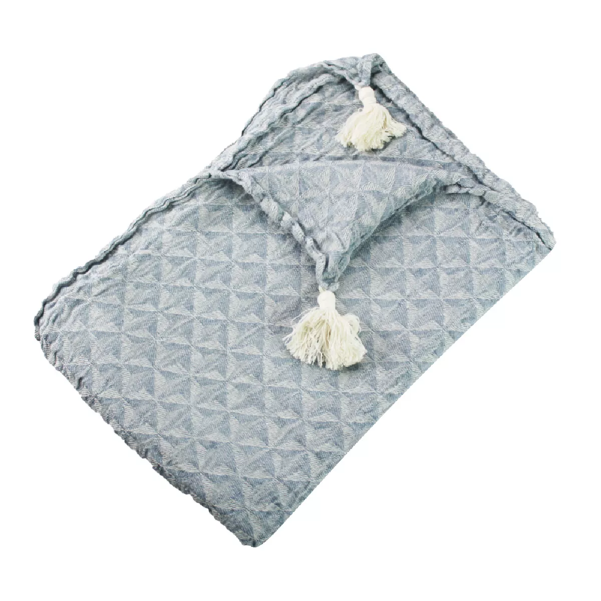 Garnier Thiebaut Plaid Métis Lin & Coton Lavé Coloris Gris Gris Delta Gris