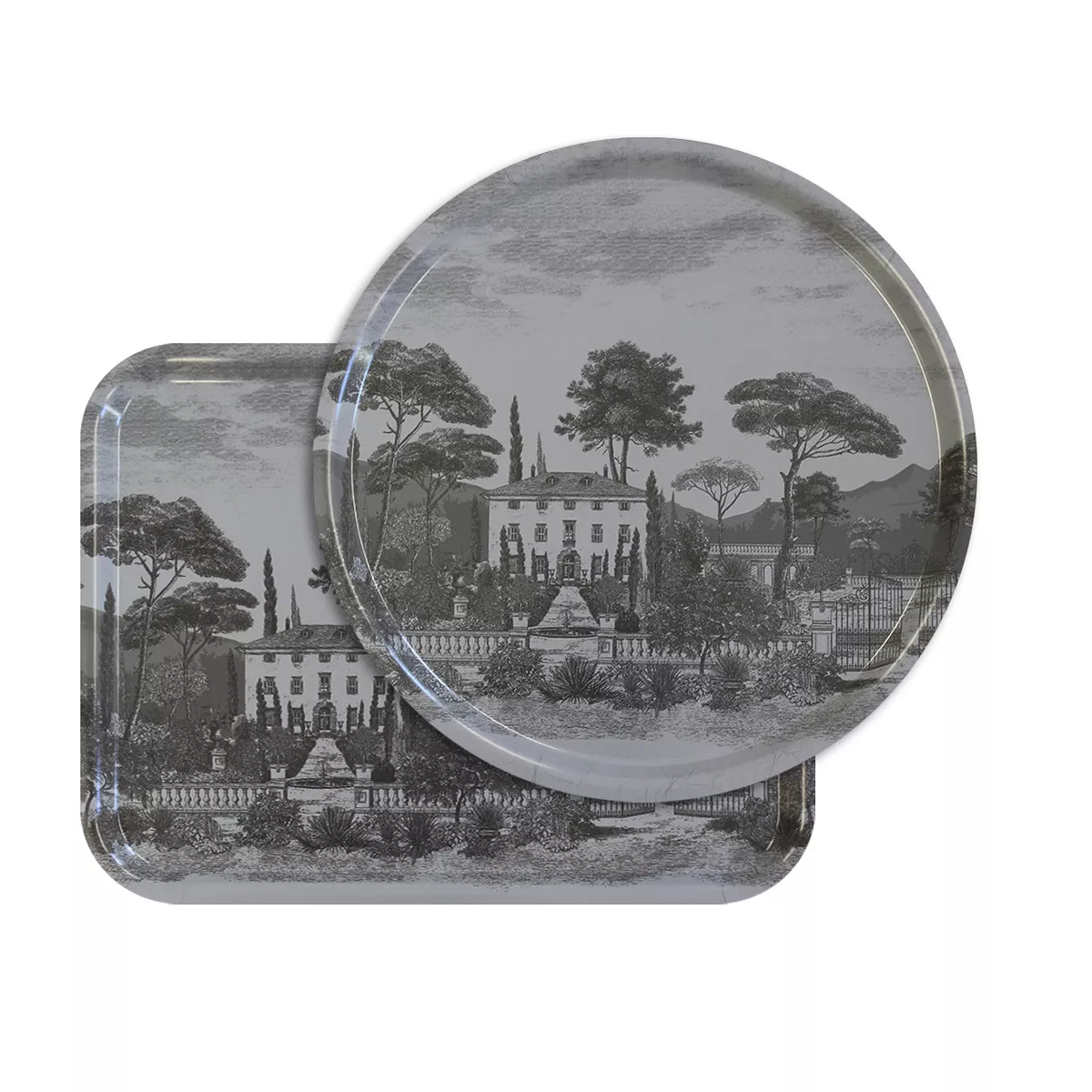 garnier thiebaut Plateau bois coloris anthracite fusain Palazzina fusain