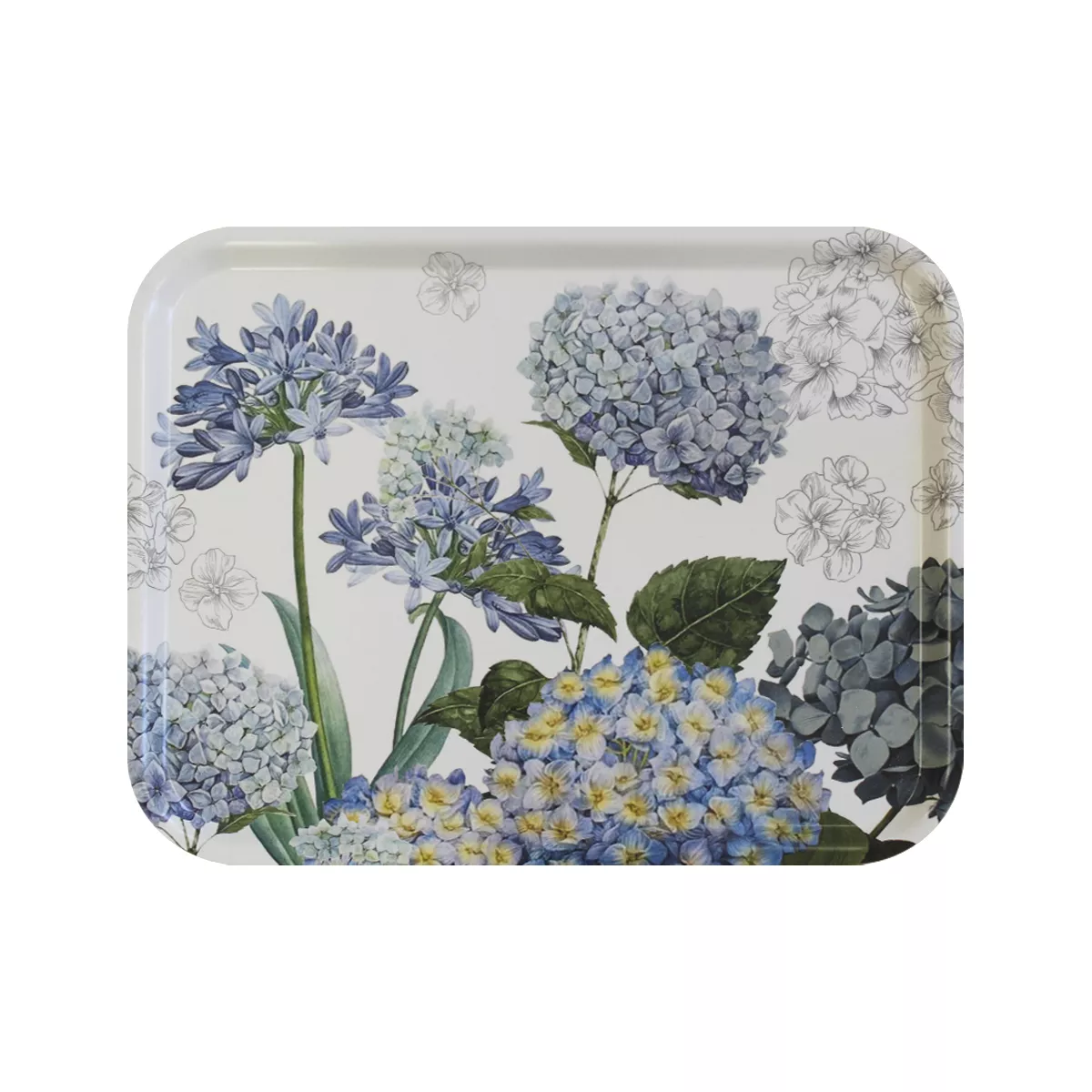 Garnier Thiebaut Plateau Bois Coloris Multicolore Bleu Jardin De Bretagne Bleu