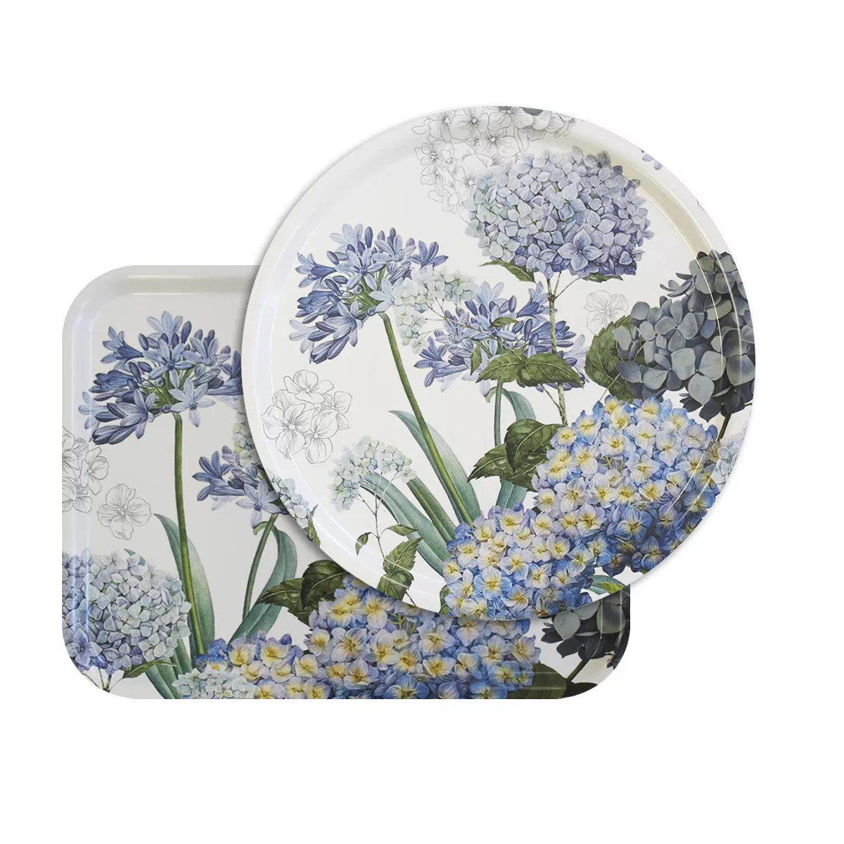 garnier thiebaut Plateau bois coloris multicolore bleu Jardin de bretagne bleu