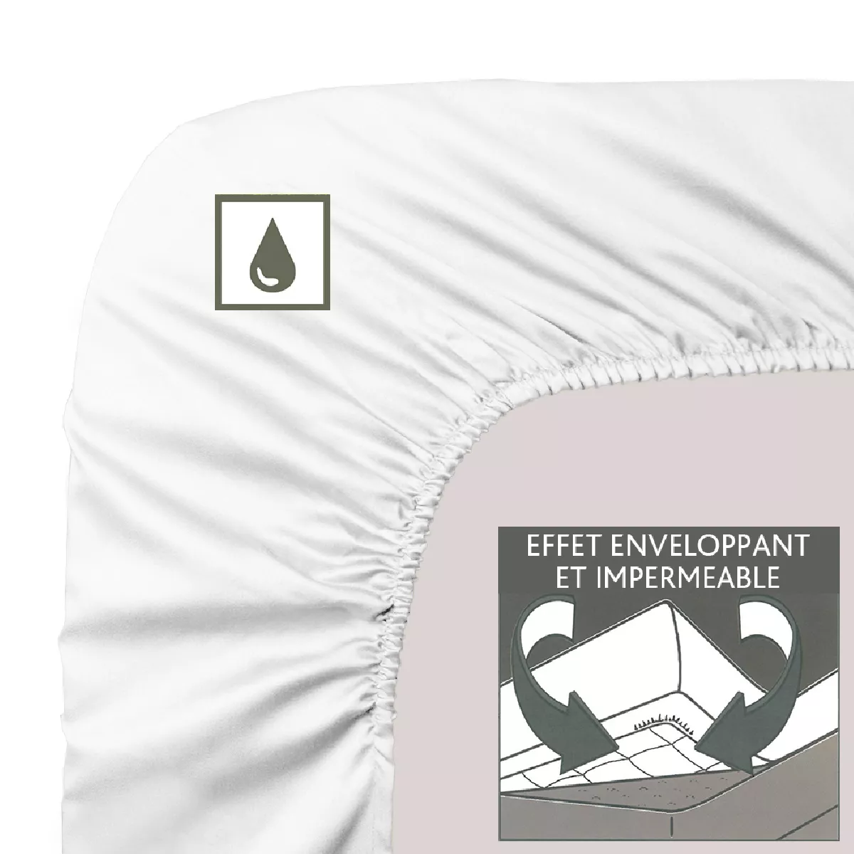 Garnier Thiebaut Protege Matelas B30 Pur Coton Imperméable Coloris Blanc Blanc Molleton Impermeable Blanc