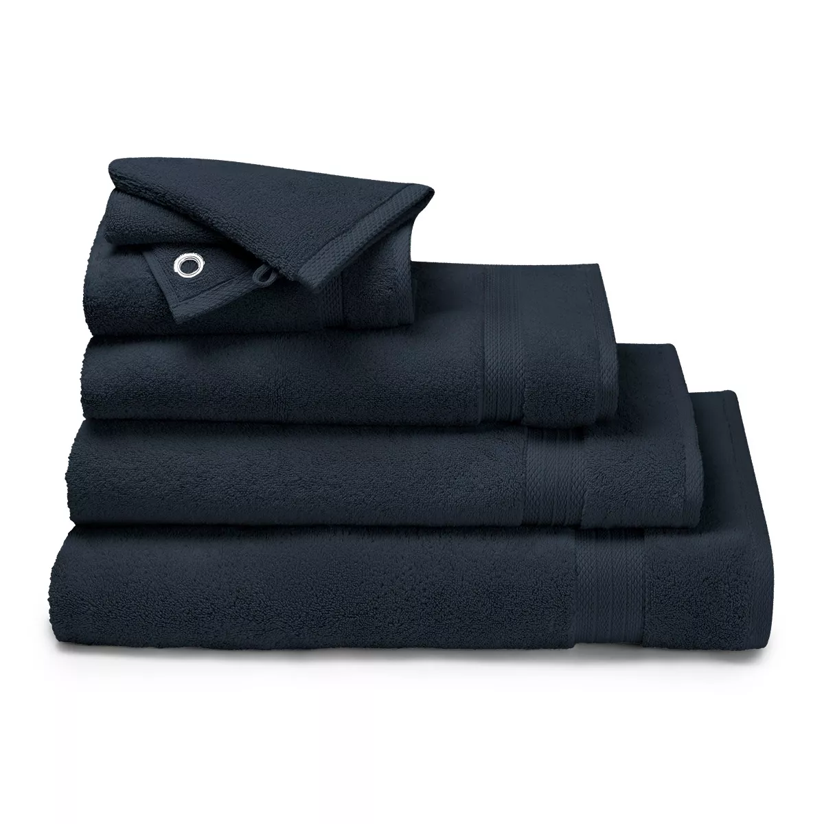 Garnier Thiebaut Serviette Eponge Pur Coton 550 G/m² Coloris Marine Navy Elea Navy
