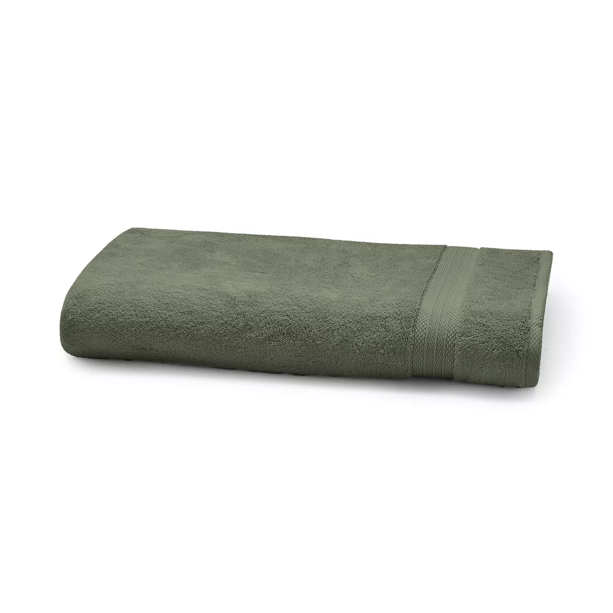 Garnier Thiebaut Serviette Eponge Pur Coton 550 G/m² Coloris Vert Kaki Elea Kaki