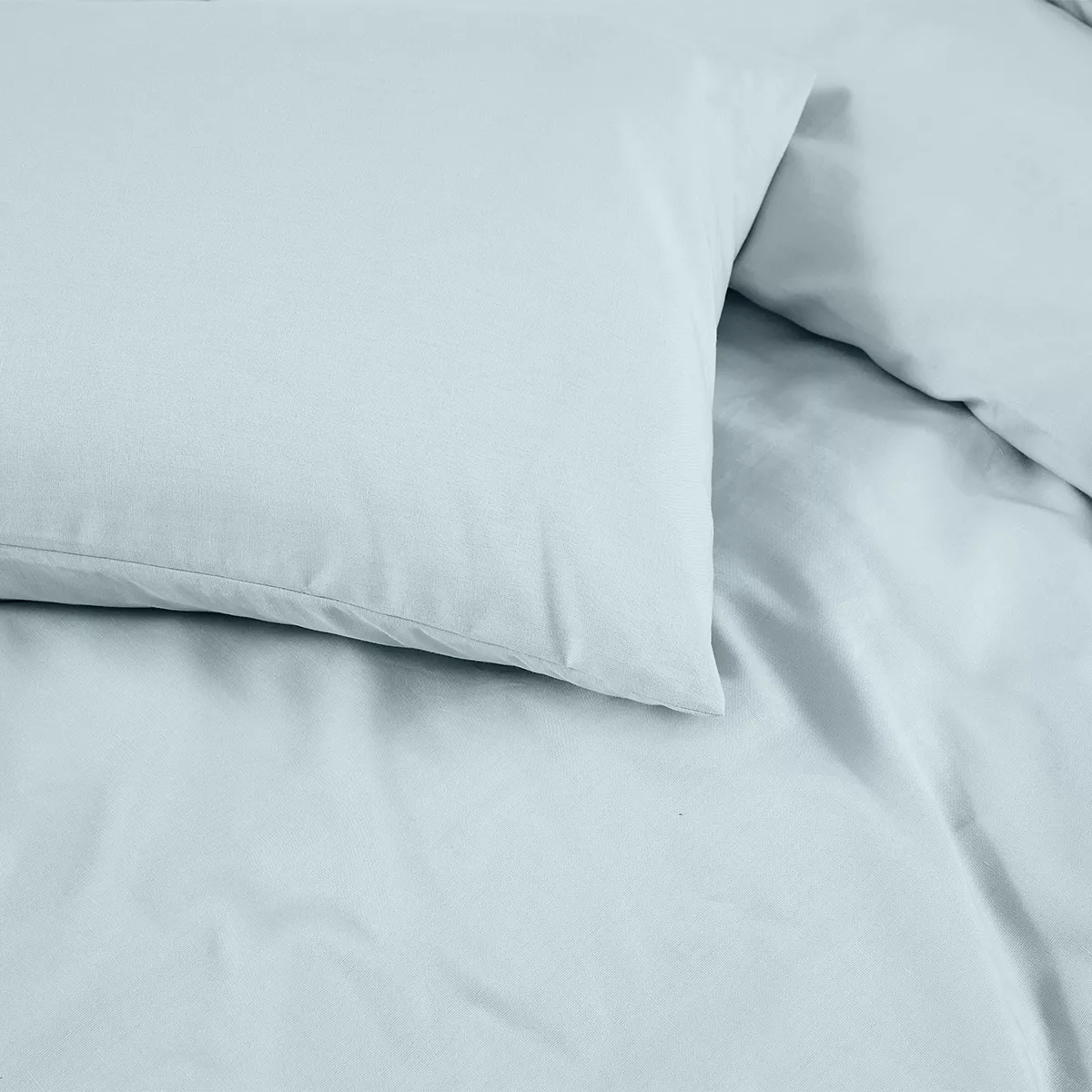 Garnier Thiebaut Taie D'oreiller Métis Lin & Coton Coloris Bleu Aqua Le Metis Francais Aqua