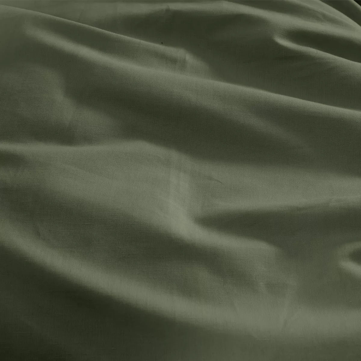 Garnier Thiebaut Taie D'oreiller Métis Lin & Coton Coloris Vert Kaki Le Metis Francais Kaki