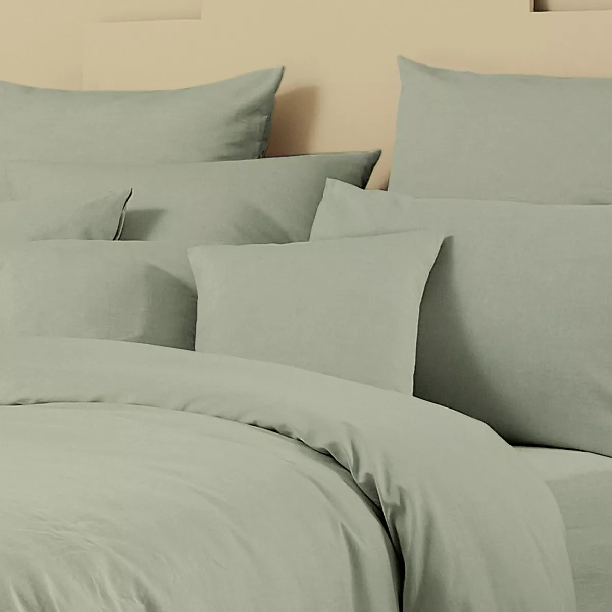 garnier thiebaut Taie d'oreiller métis lin & coton coloris vert verde Le metis francais verde