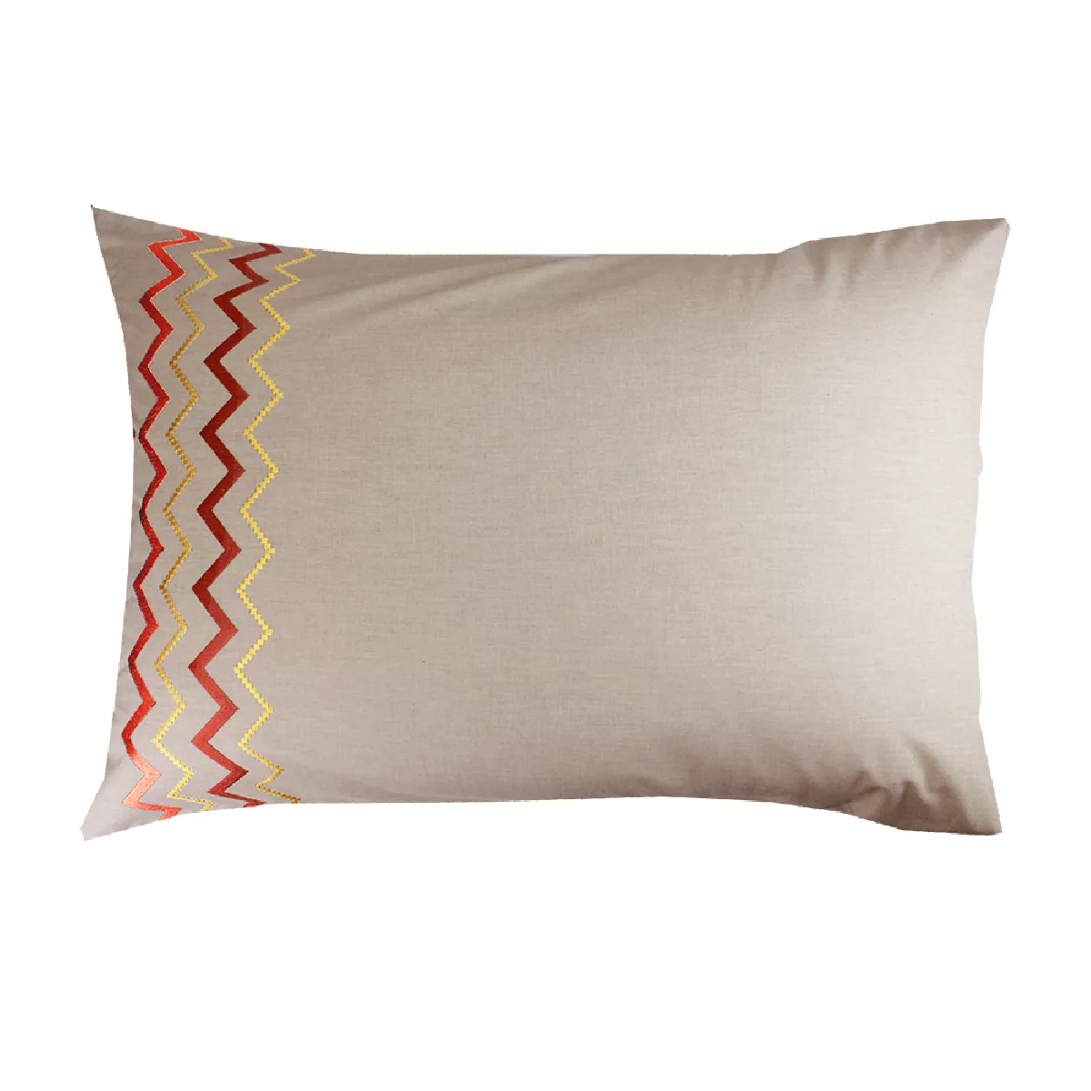 Garnier Thiebaut Taie D'oreiller Percale De Coton 80 Fils/cm² Coloris Multicolore Curry Zig Zag Curry