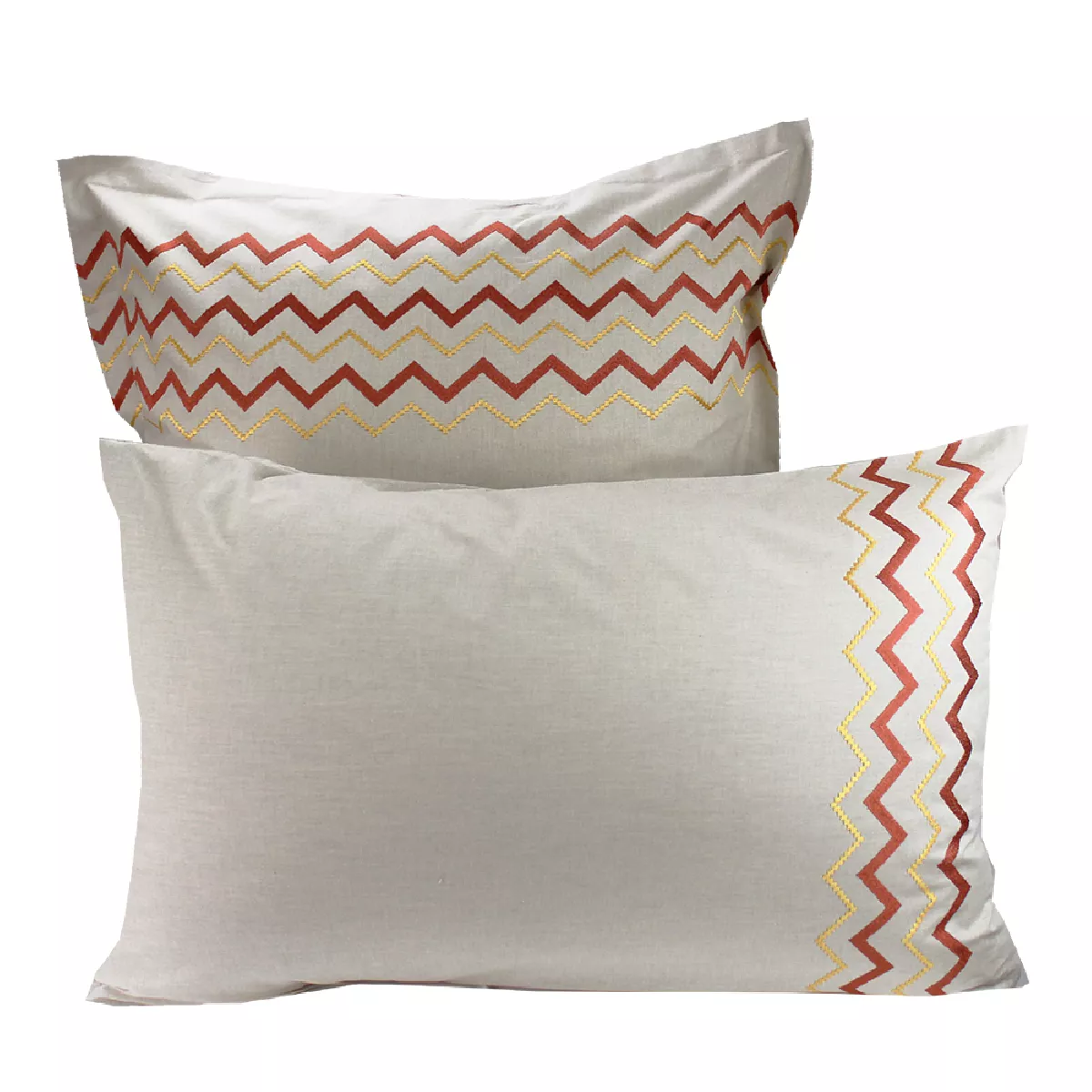 Garnier Thiebaut Taie D'oreiller Percale De Coton 80 Fils/cm² Coloris Multicolore Curry Zig Zag Curry