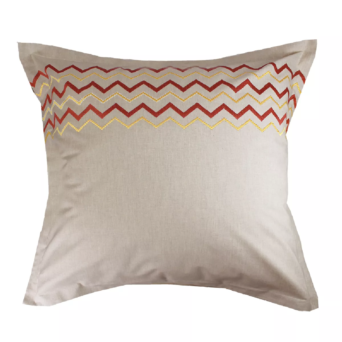 Garnier Thiebaut Taie D'oreiller Percale De Coton 80 Fils/cm² Coloris Multicolore Curry Zig Zag Curry