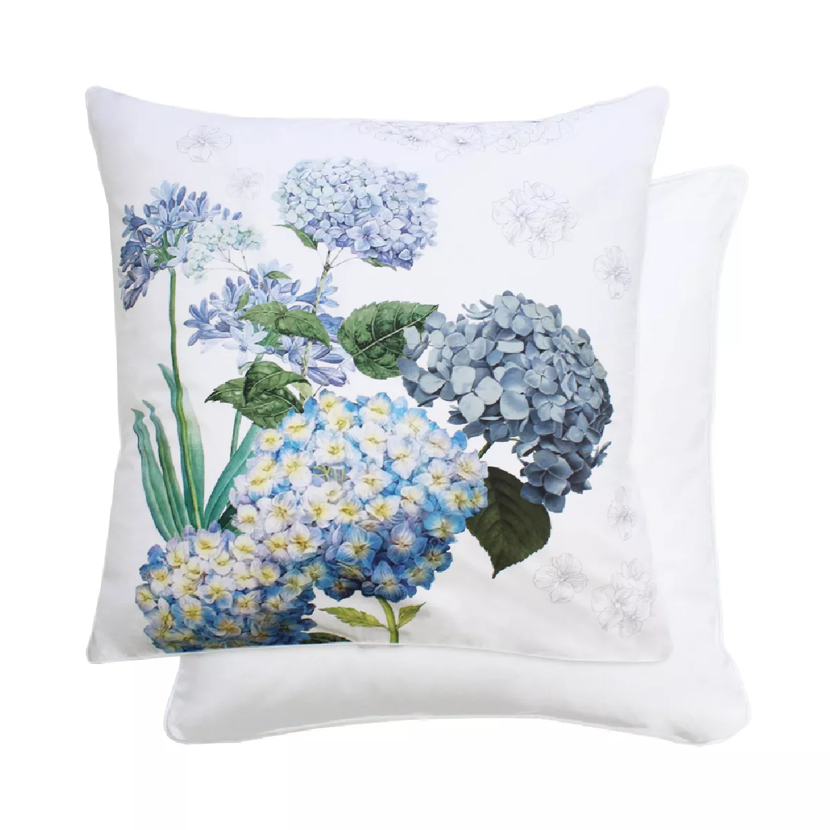 Garnier Thiebaut Taie D'oreiller Percale De Coton 80 Fils/cm² Coloris Multicolore Bleu Maelys Bleu