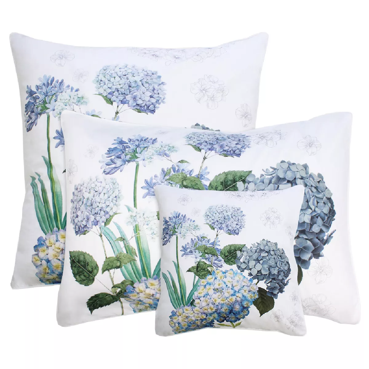 Garnier Thiebaut Taie D'oreiller Percale De Coton 80 Fils/cm² Coloris Multicolore Bleu Maelys Bleu