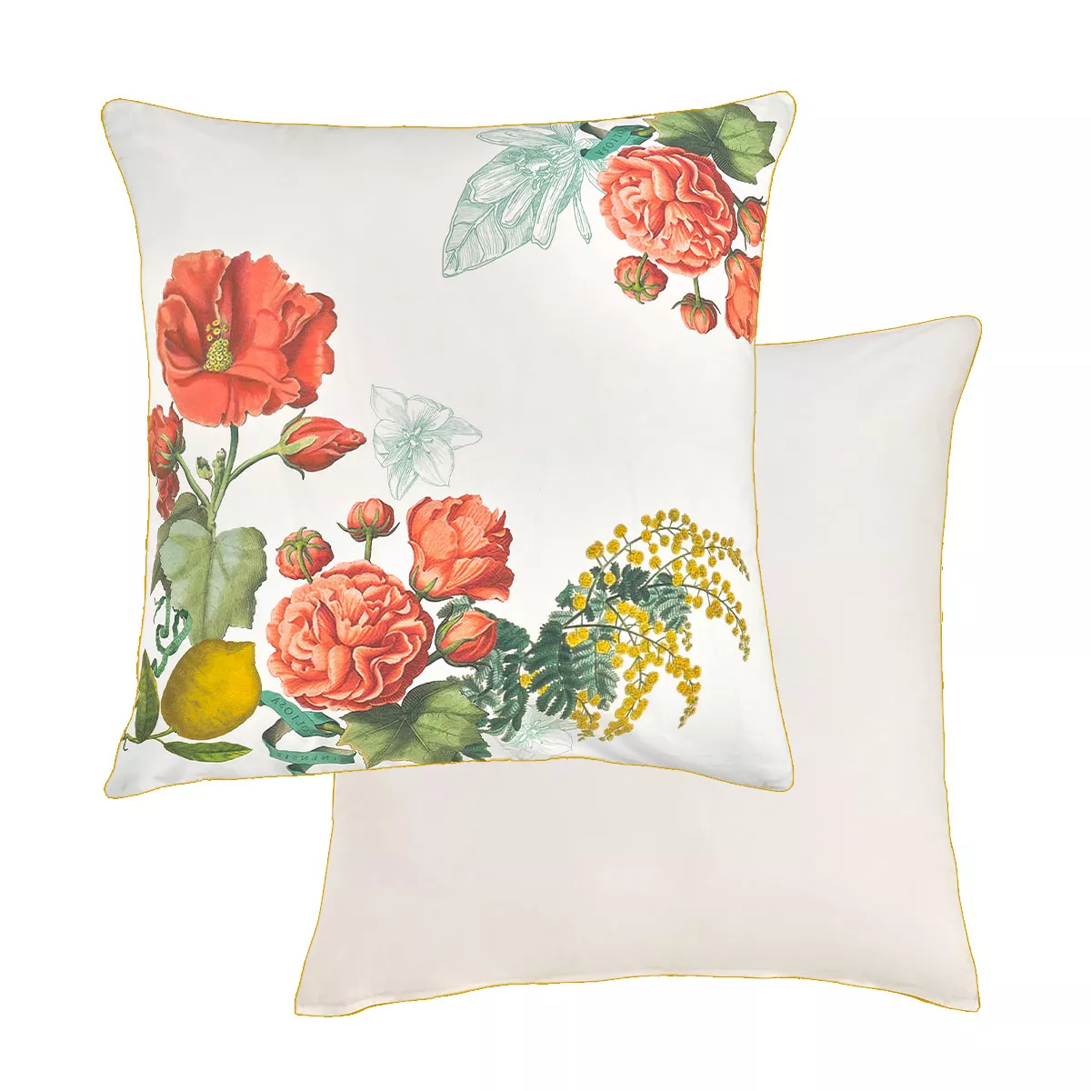 Garnier Thiebaut Taie D'oreiller Percale De Coton 80 Fils/cm² Coloris Rose Romance Citrons De Menton Romance