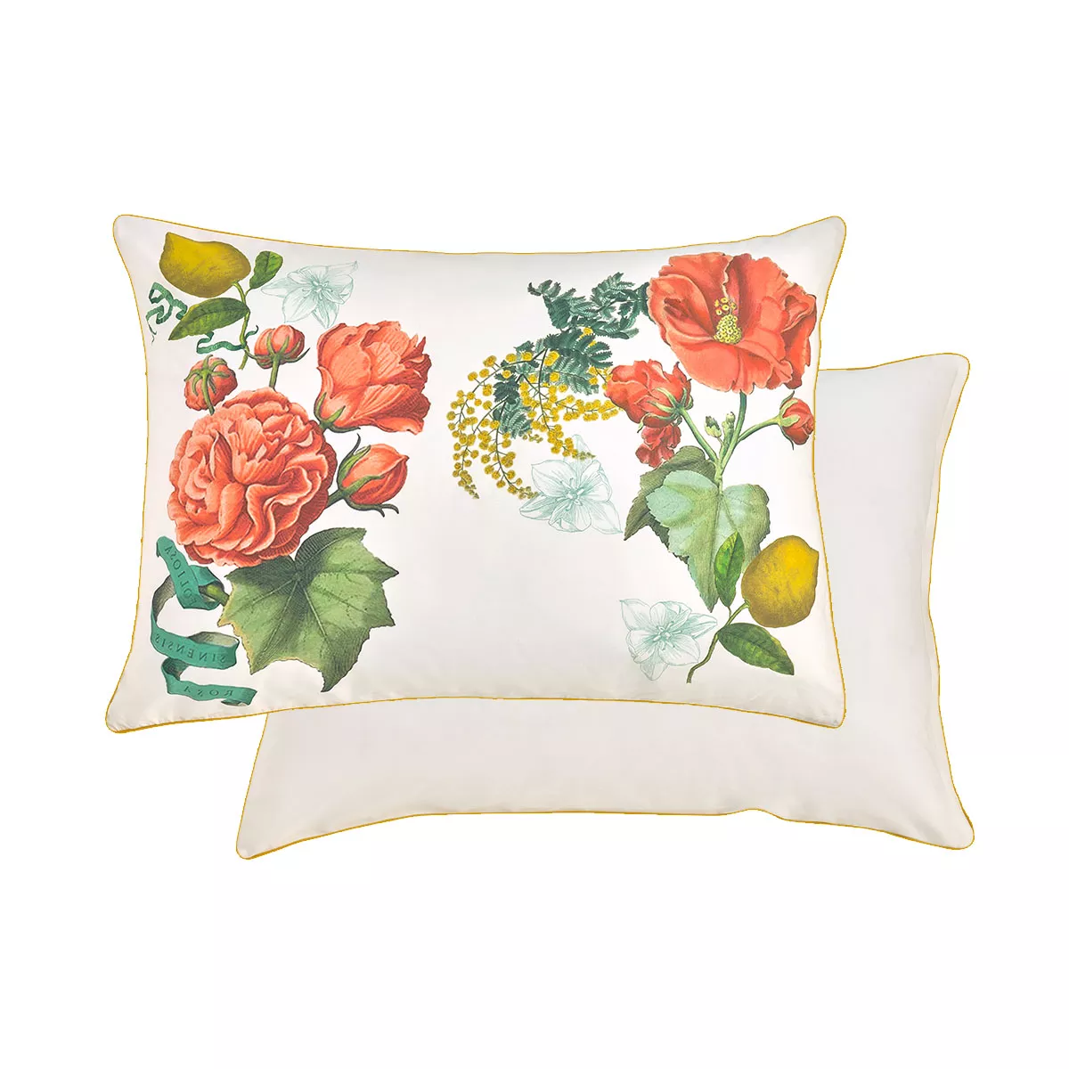 Garnier Thiebaut Taie D'oreiller Percale De Coton 80 Fils/cm² Coloris Rose Romance Citrons De Menton Romance