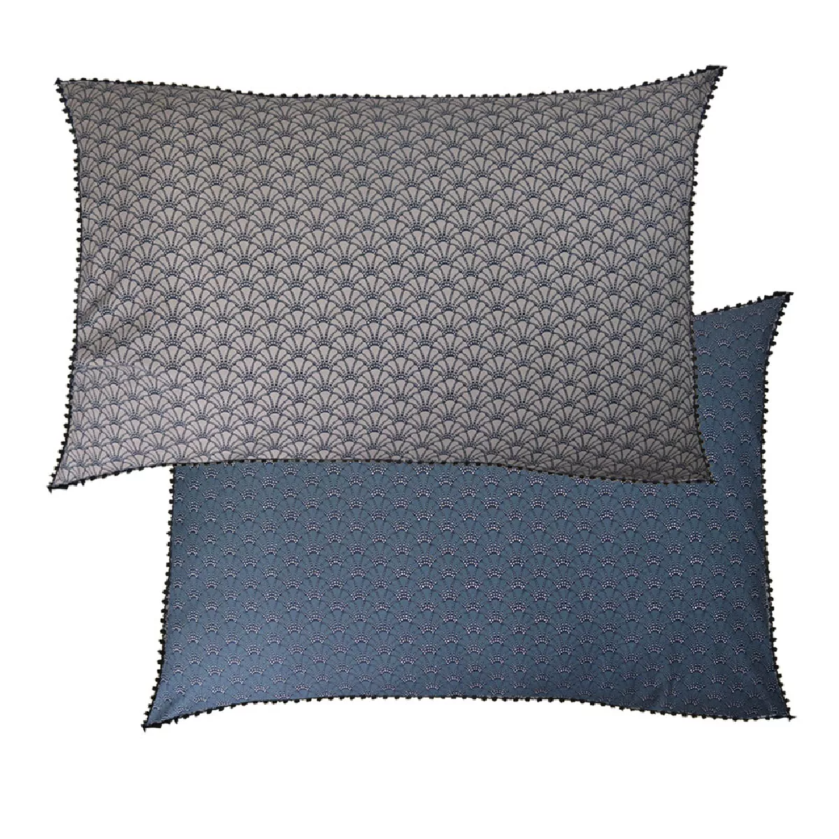 Garnier Thiebaut Taie D'oreiller Percale De Coton 80 Fils/cm² Coloris Bleu Givre Osaka Givre