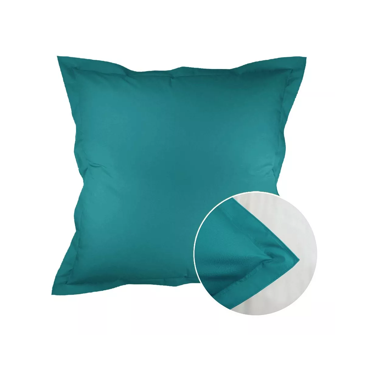 Garnier Thiebaut Taie D'oreiller Percale De Coton 90 Fils/cm² Coloris Vert Emeraude Olana Emeraude