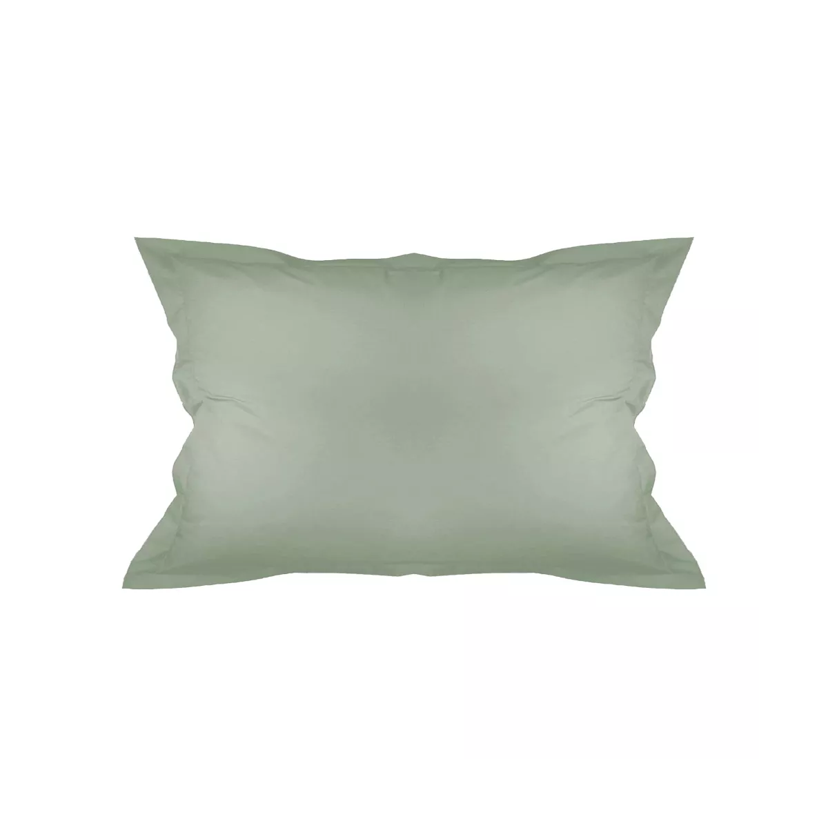 Garnier Thiebaut Taie D'oreiller Percale De Coton 90 Fils/cm² Coloris Vert Kaki Olana Kaki