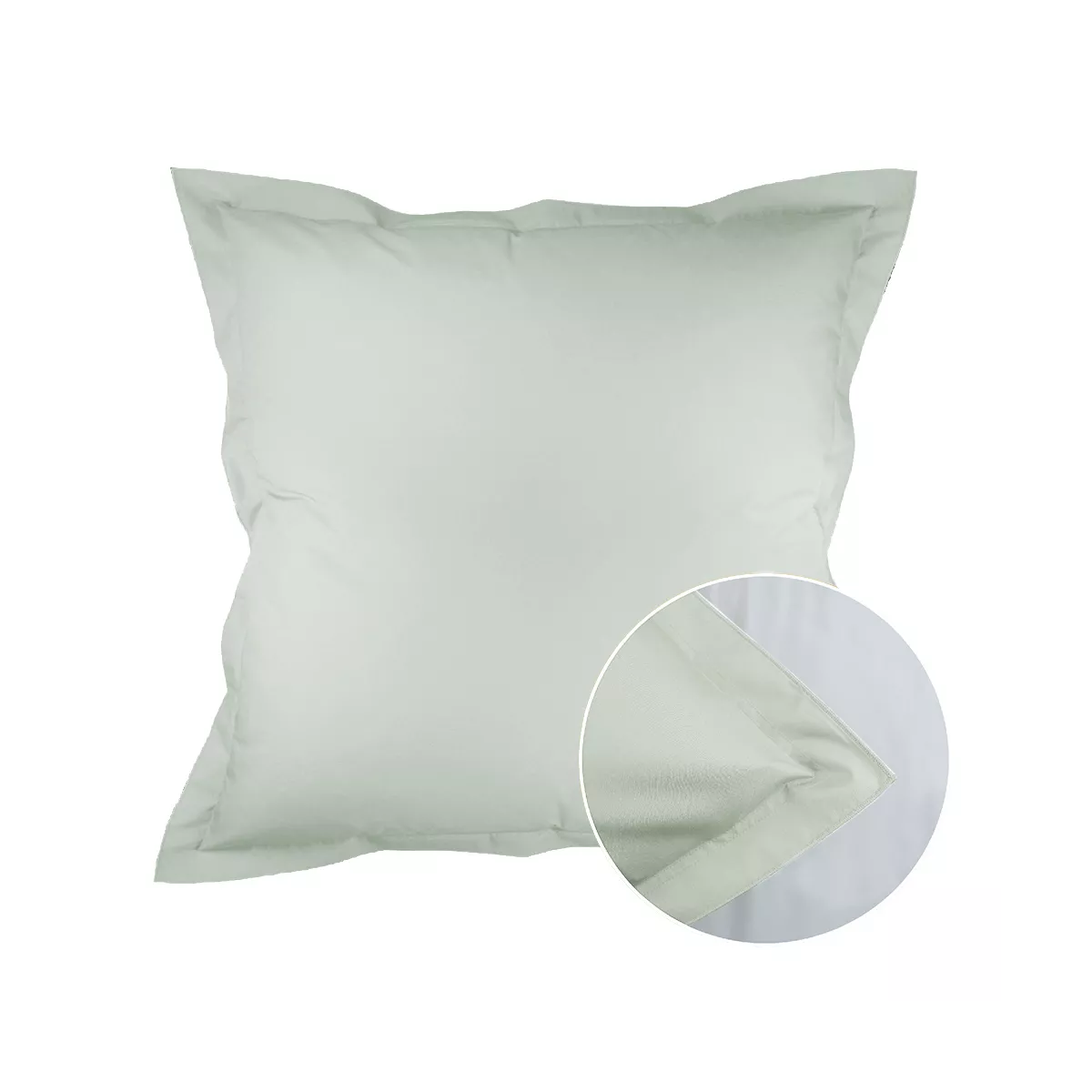 garnier thiebaut Taie d'oreiller percale de coton 90 fils/cm² coloris vert jade Olana jade