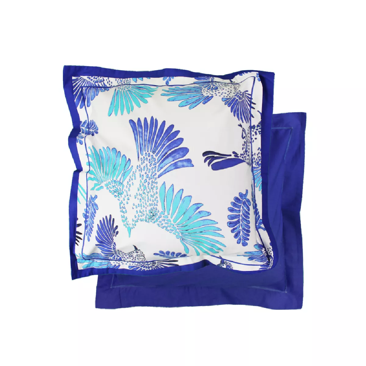 Garnier Thiebaut Taie D'oreiller Percale De Coton 90 Fils/cm² Coloris Bleu Indigo Envol Indigo