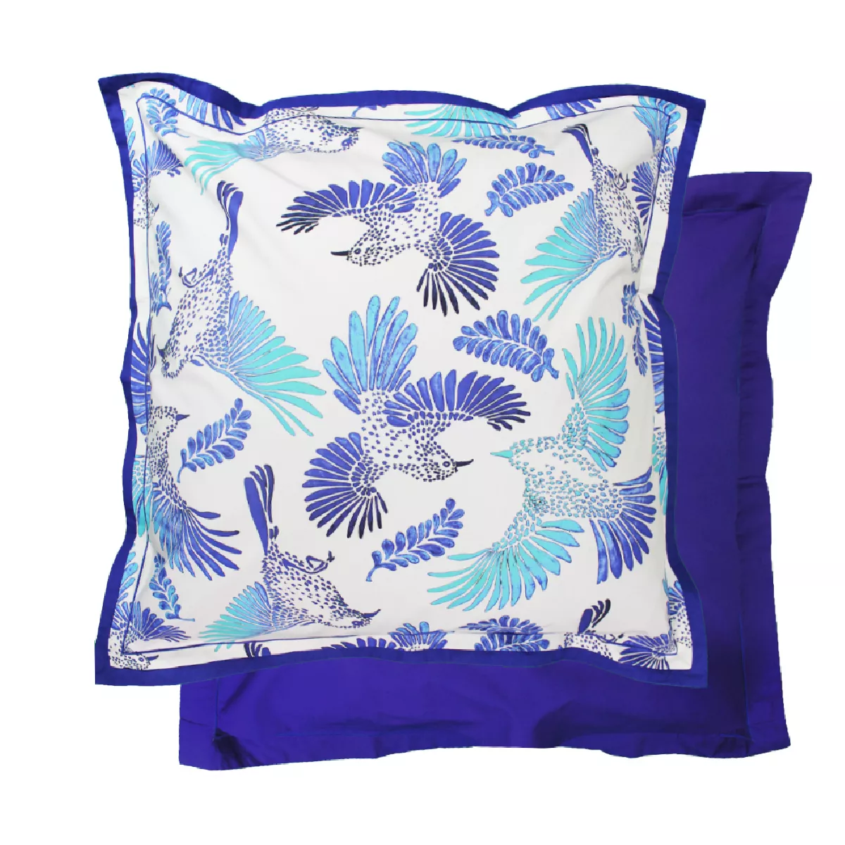 Garnier Thiebaut Taie D'oreiller Percale De Coton 90 Fils/cm² Coloris Bleu Indigo Envol Indigo