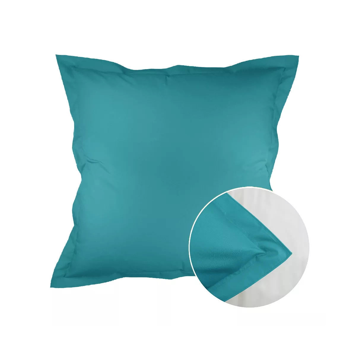 Garnier Thiebaut Taie D'oreiller Percale De Coton 90 Fils/cm² Coloris Bleu Petrole Olana Petrole