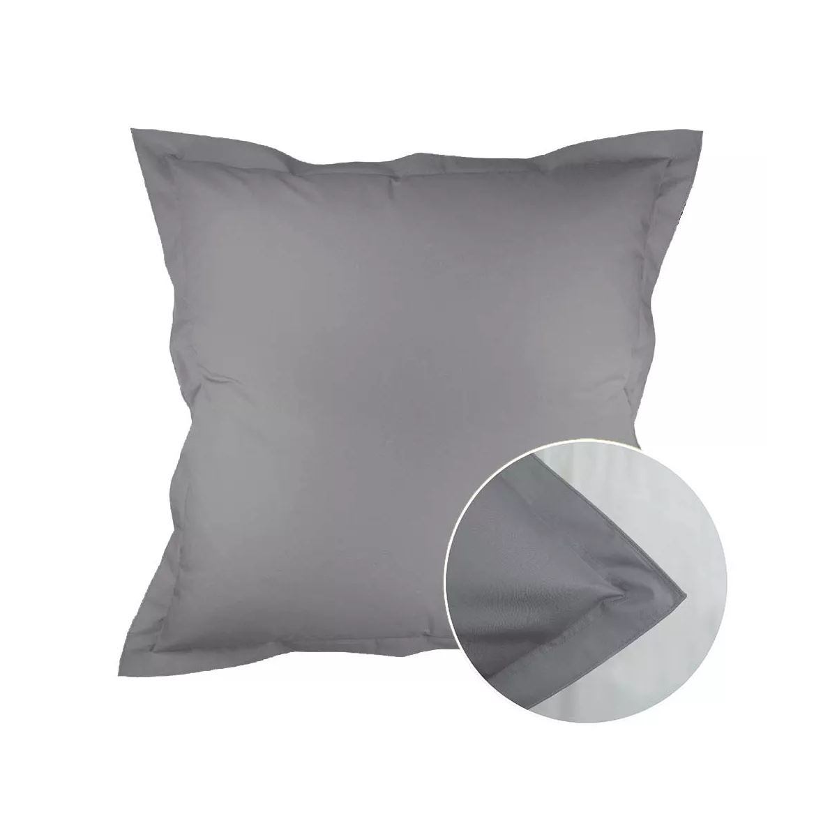 Garnier Thiebaut Taie D'oreiller Percale De Coton 90 Fils/cm² Coloris Gris Acier Olana Acier