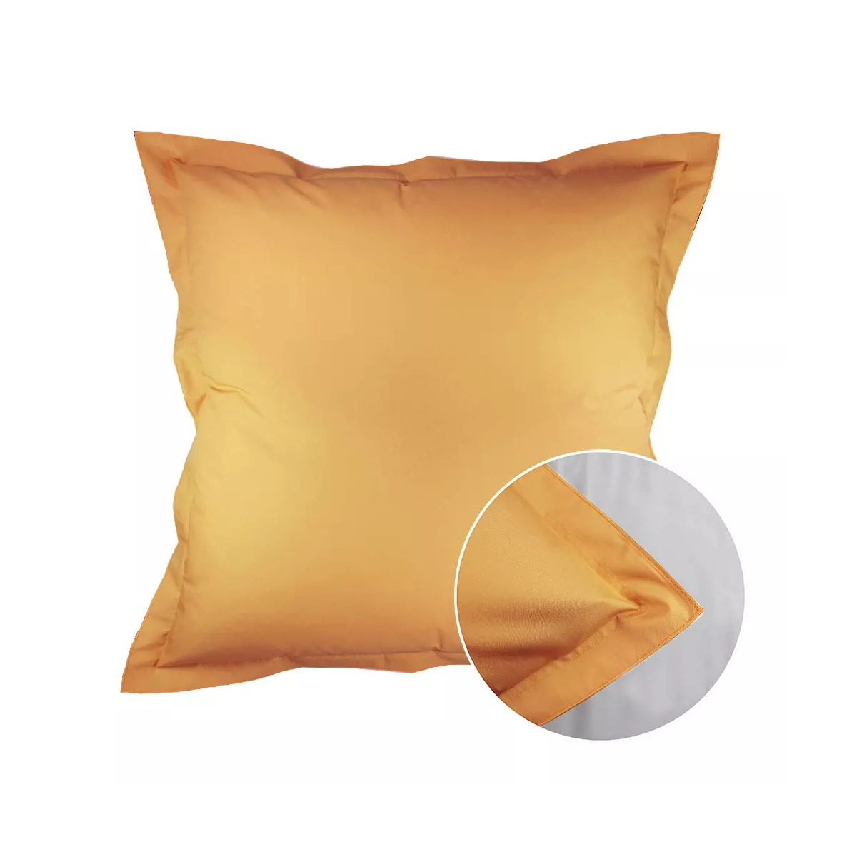 Garnier Thiebaut Taie D'oreiller Percale De Coton 90 Fils/cm² Coloris Jaune Safran Olana Safran