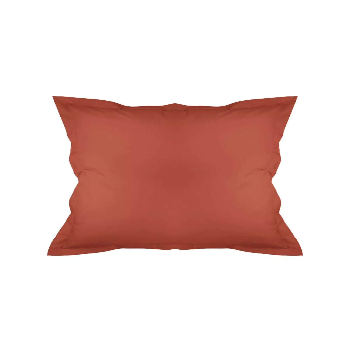 Garnier Thiebaut Taie D'oreiller Percale De Coton 90 Fils/cm² Coloris Orange Rouille Olana Rouille