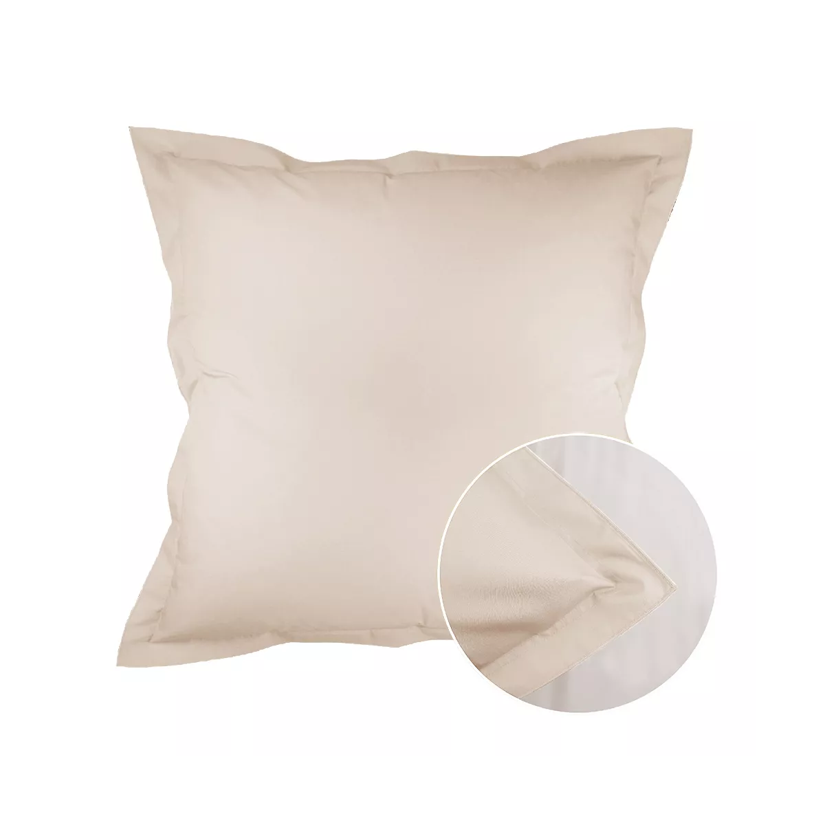 garnier thiebaut Taie d'oreiller percale de coton 90 fils/cm² coloris beige lin Olana lin