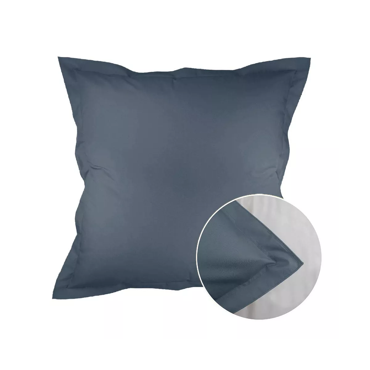 garnier thiebaut Taie d'oreiller percale de coton 90 fils/cm² coloris bleu bleu Olana bleu