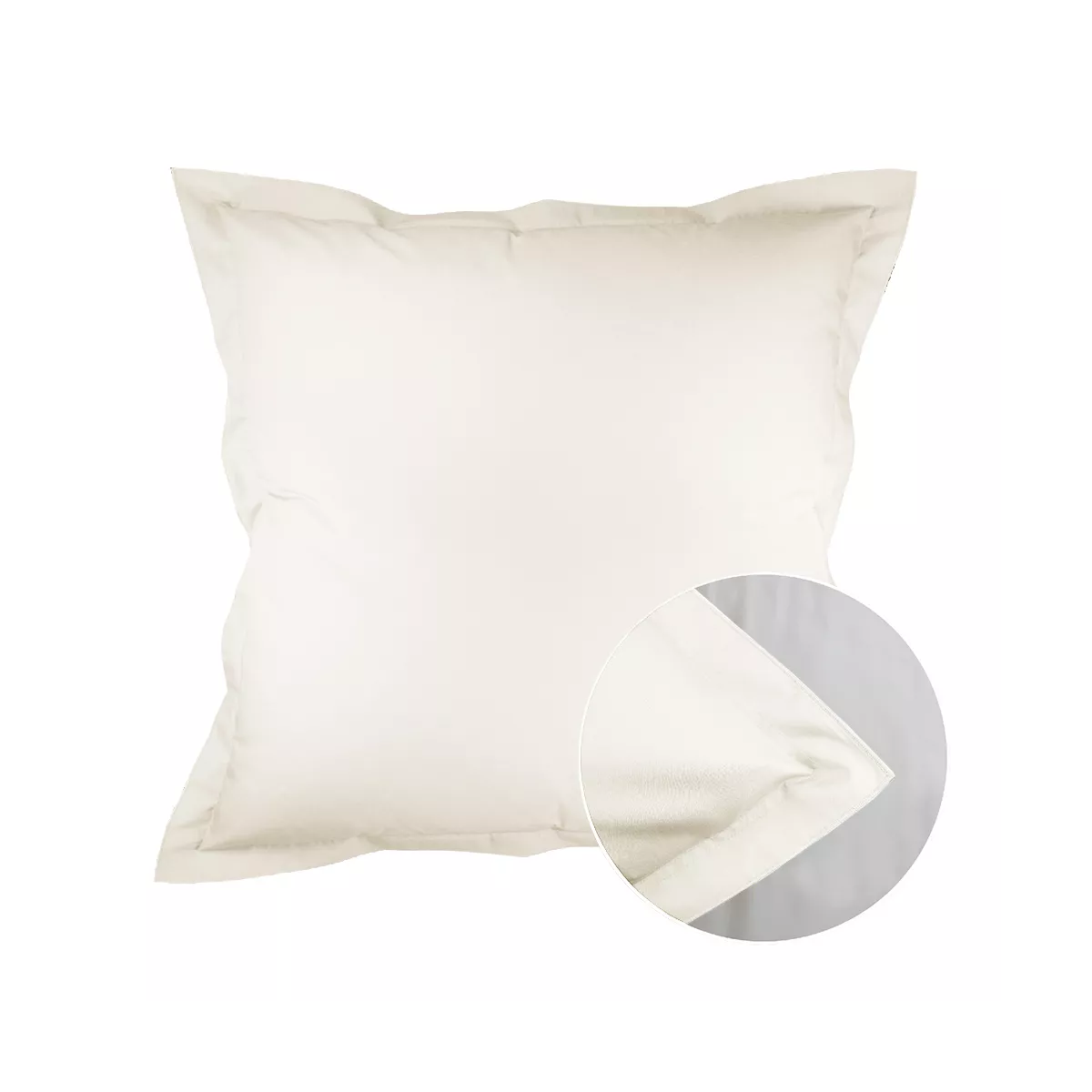 garnier thiebaut Taie d'oreiller percale de coton 90 fils/cm² coloris beige ecru Olana ecru