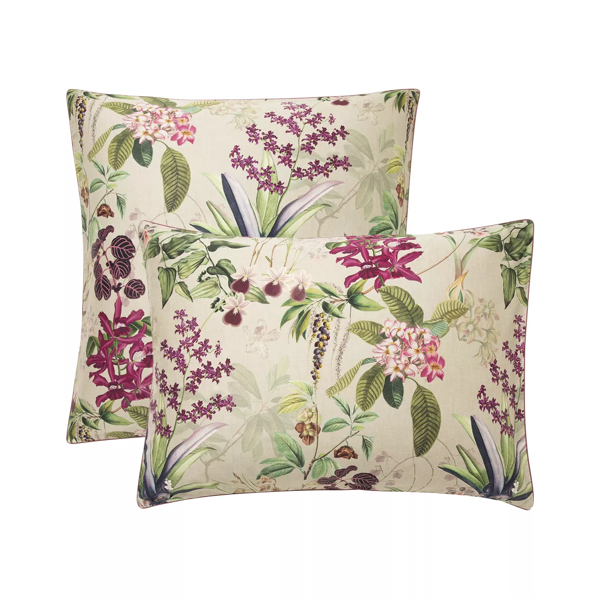 Garnier Thiebaut Taie D'oreiller Satin De Coton 120 Fils/cm² Coloris Multicolore Grege Parfum D'orchidee Grege