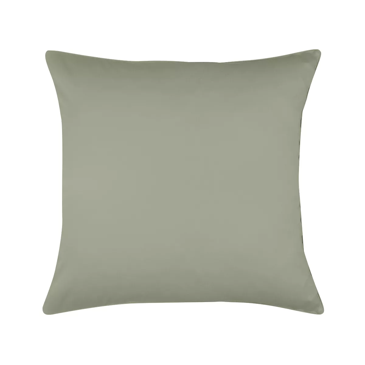 garnier thiebaut Taie d'oreiller satin de coton 120 fils/cm² coloris vert lichen Ava uni lichen