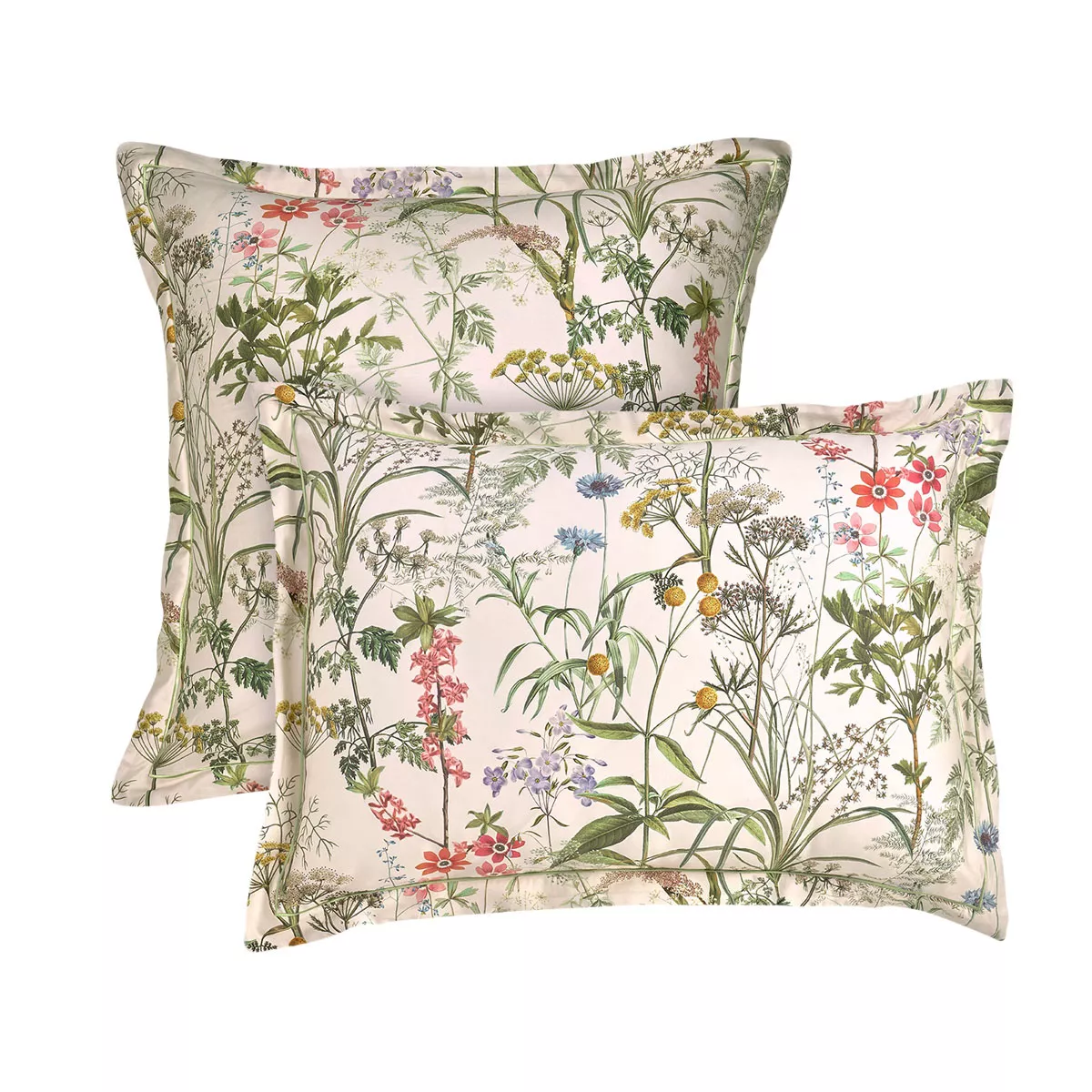 garnier thiebaut Taie d'oreiller satin de coton 120 fils/cm² coloris rose beige Prairie legere beige