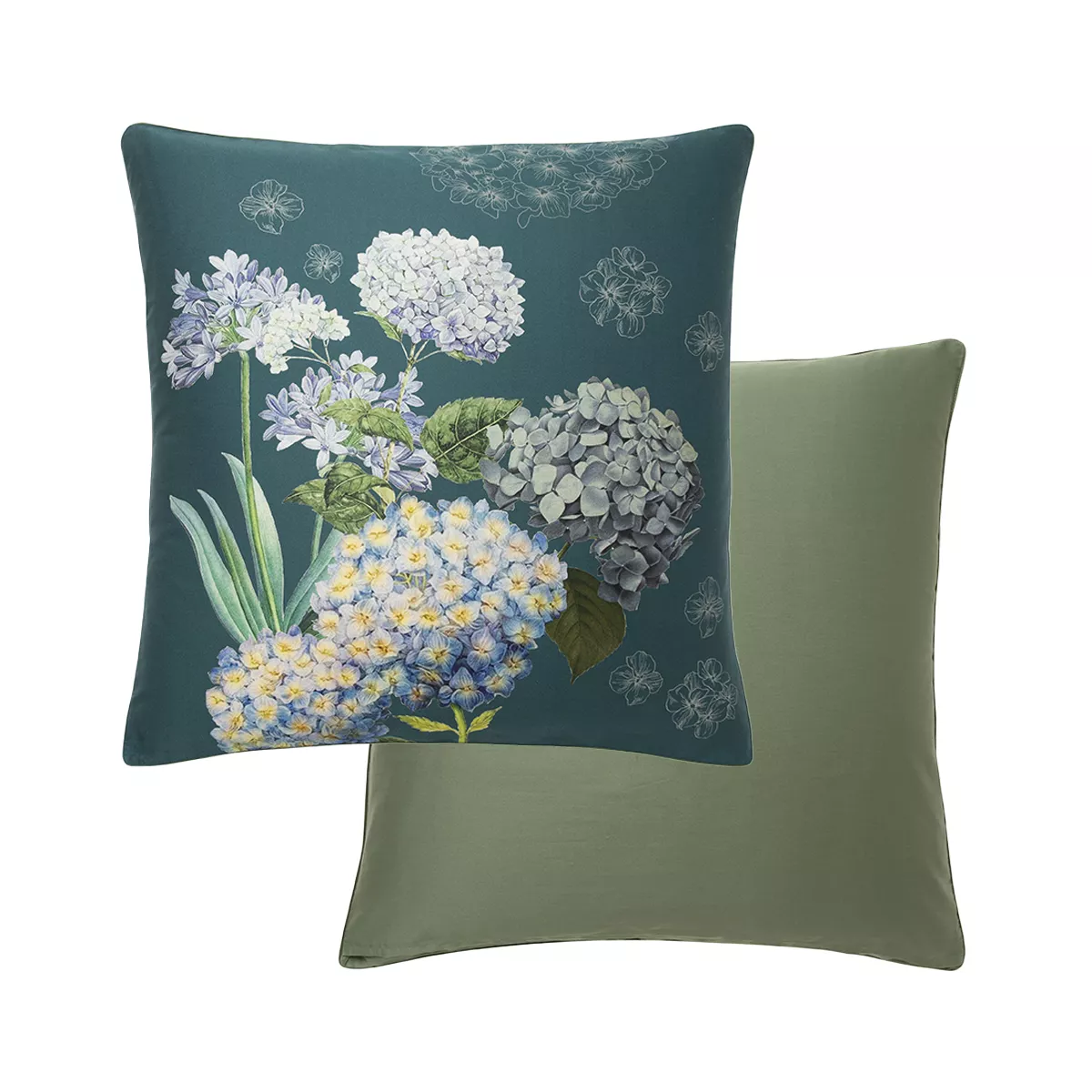 Garnier Thiebaut Taie D'oreiller Satin De Coton 120 Fils/cm² Coloris Bleu Canard Maelys Satin Canard