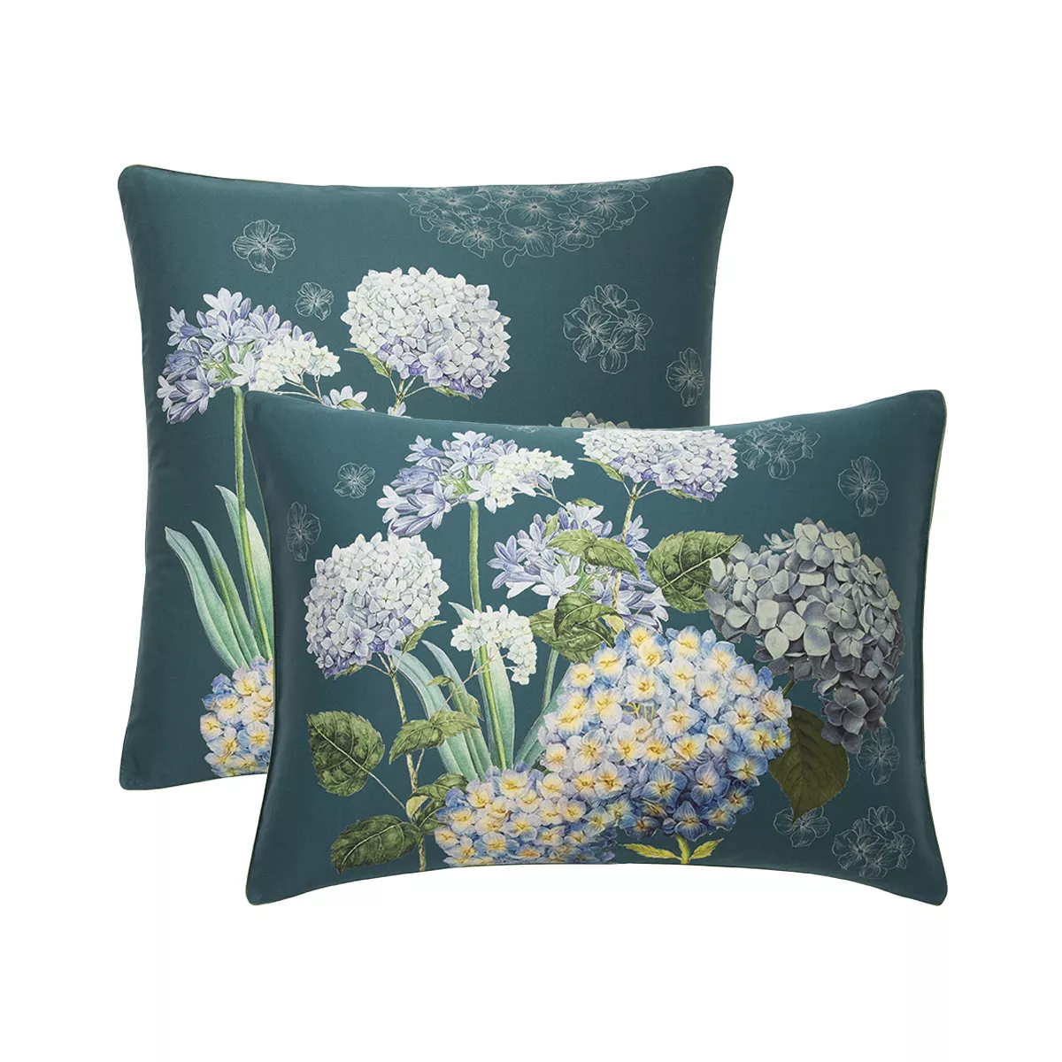 garnier thiebaut Taie d'oreiller satin de coton 120 fils/cm² coloris bleu canard Maelys satin canard