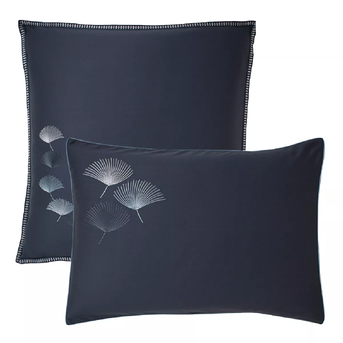 garnier thiebaut Taie d'oreiller satin de coton 120 fils/cm² coloris bleu bleu nuit Pistil bleu nuit