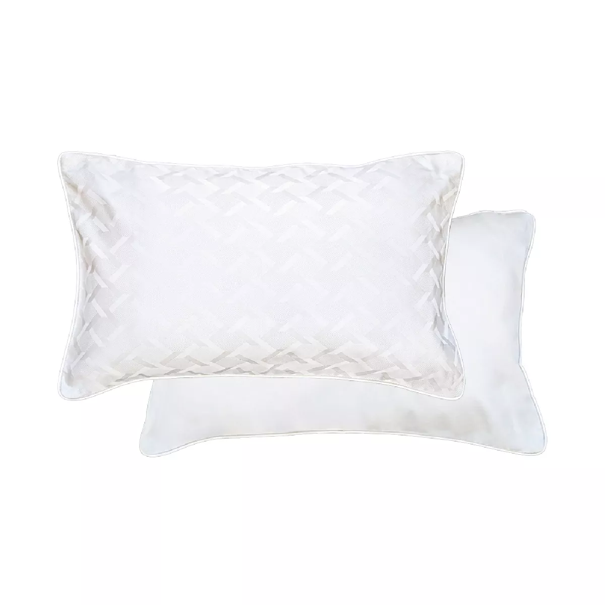 Garnier Thiebaut Taie D'oreiller Satin De Coton Coloris Blanc Blanc Adagio Blanc