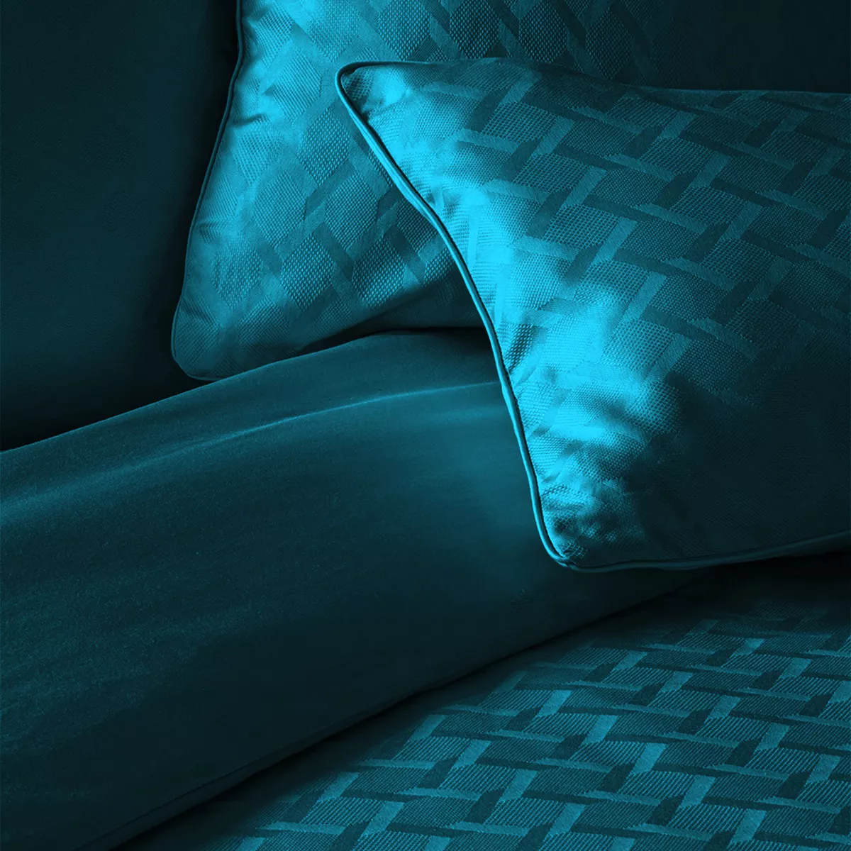 Garnier Thiebaut Taie D'oreiller Satin De Coton Coloris Bleu Crepuscule Adagio Crepuscule