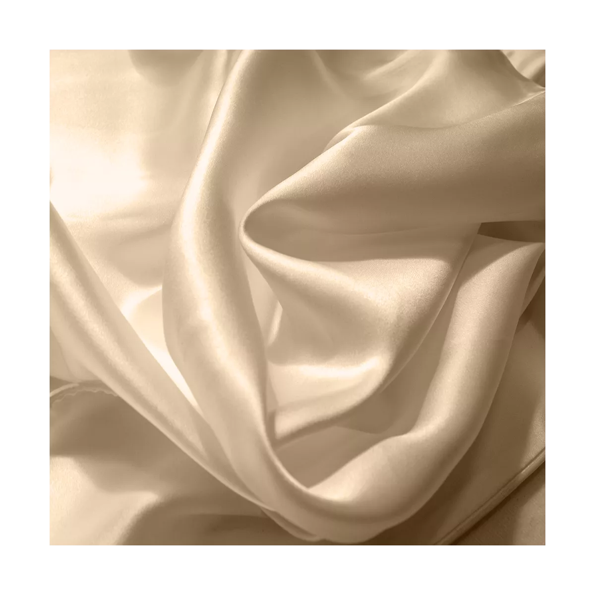 garnier thiebaut Taie d'oreiller soie coloris beige champagne Jouvence champagne