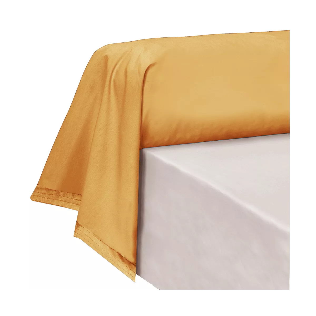 Garnier Thiebaut Taie De Traversin Percale De Coton 90 Fils/cm² Coloris Jaune Safran Olana Safran