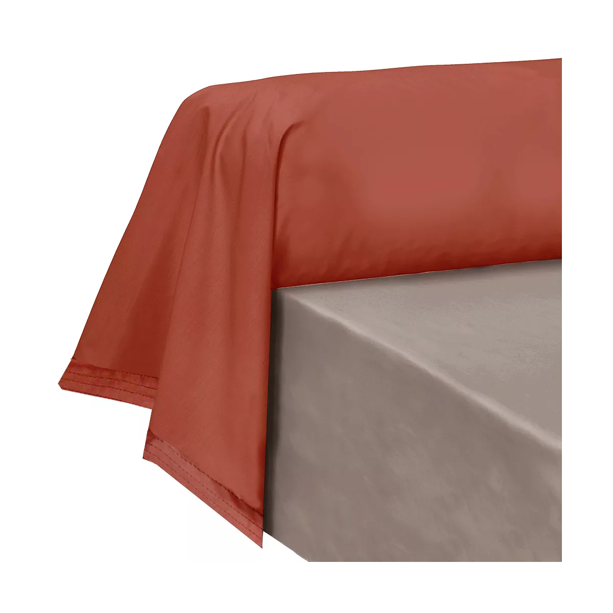 garnier thiebaut Taie de traversin percale de coton 90 fils/cm² coloris orange rouille Olana rouille