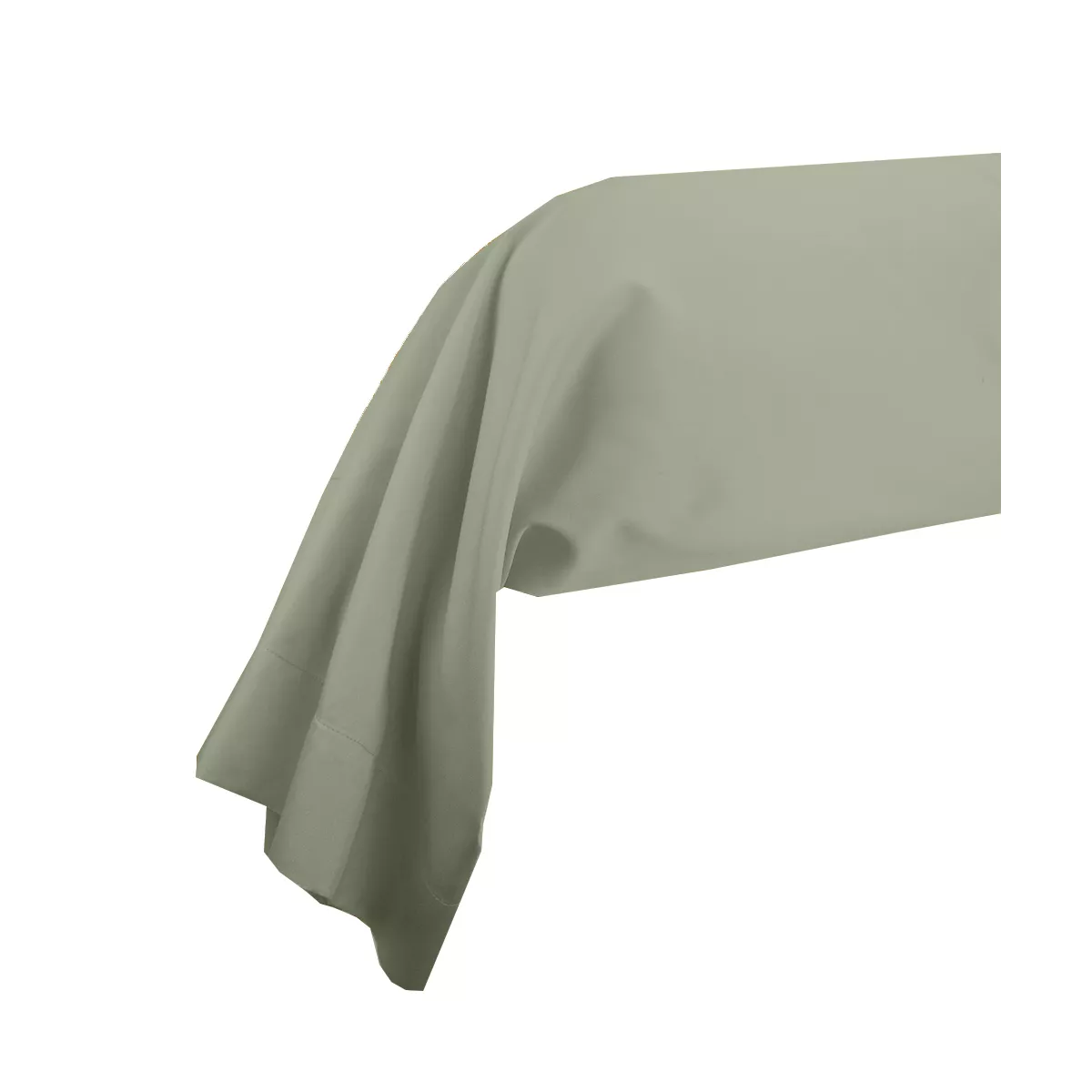 garnier thiebaut Taie de traversin satin de coton 120 fils/cm² coloris vert lichen Ava uni lichen