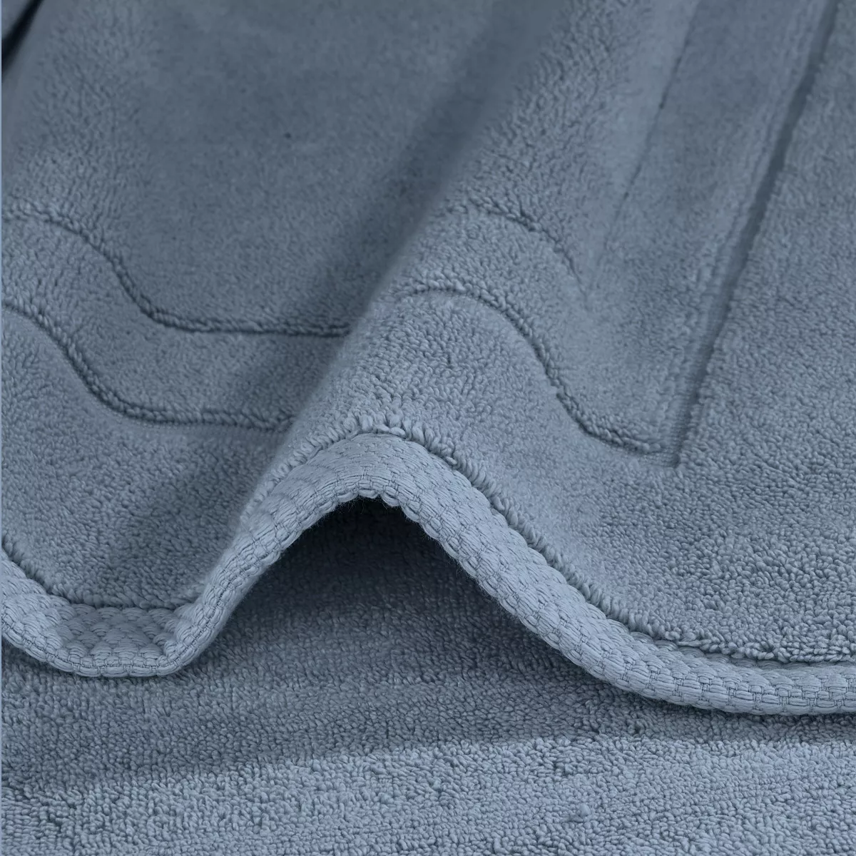 Garnier Thiebaut Tapis De Bain Pur Coton 900 G/m² Coloris Bleu Bleu Ardoise Elea Bleu Ardoise